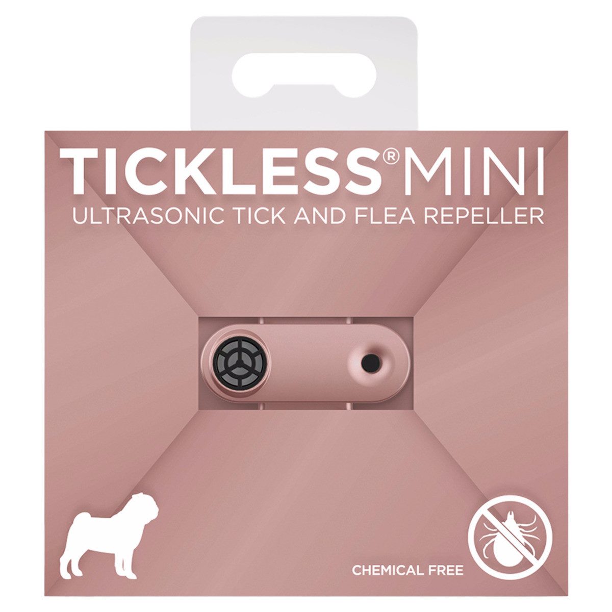 Tickless Insektenvernichter MINI DOG rosegold - wiederaufladbares Ultraschallgerät gegen Zecken &