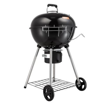 VEVOR Holzkohlegrill Kettle Barbecue Kugelgrill 56 cm tragbar mit Deckel Aschenbecher