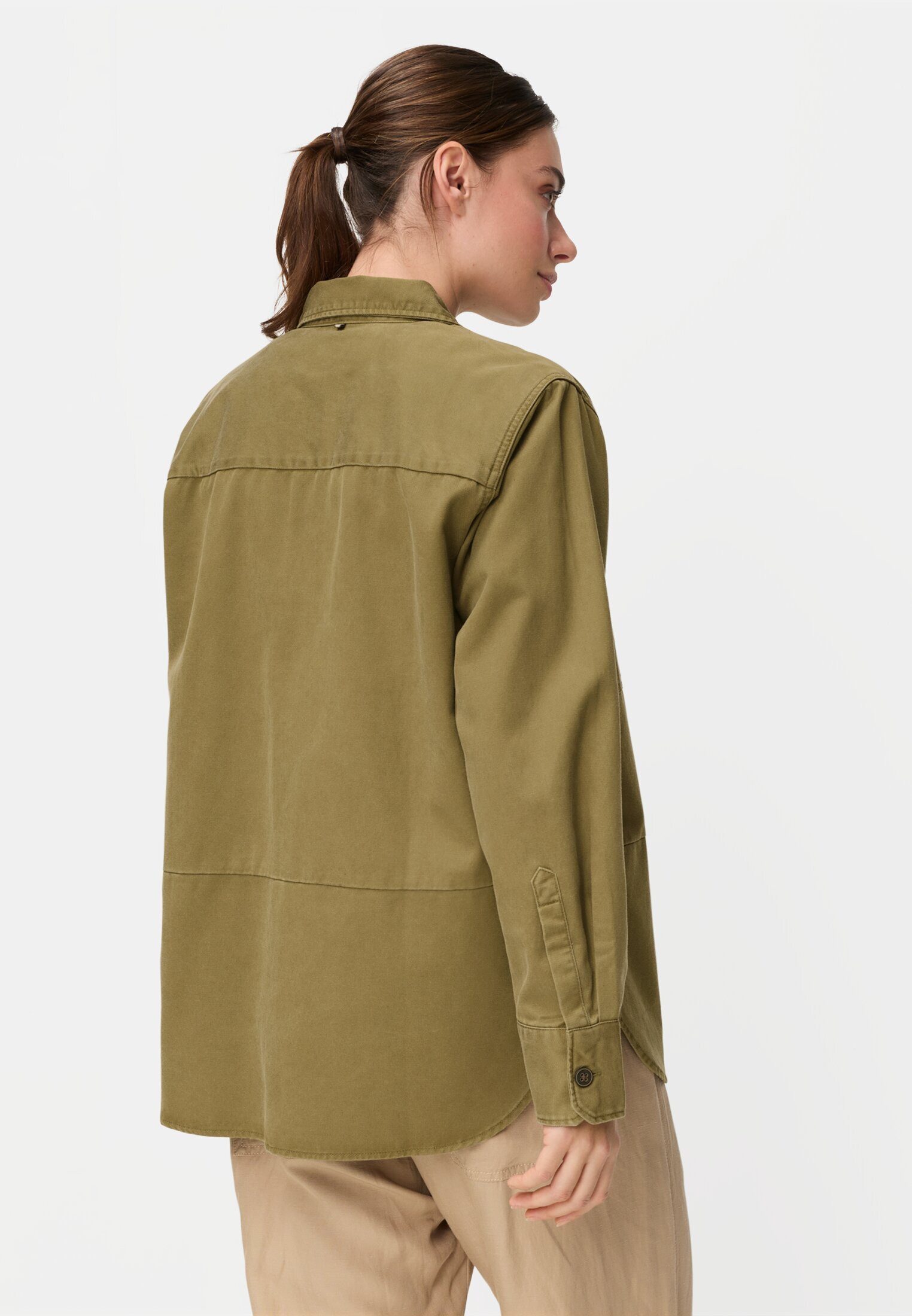 camel active Hemdbluse Bluse mit Knopfleiste Langarm unifarben