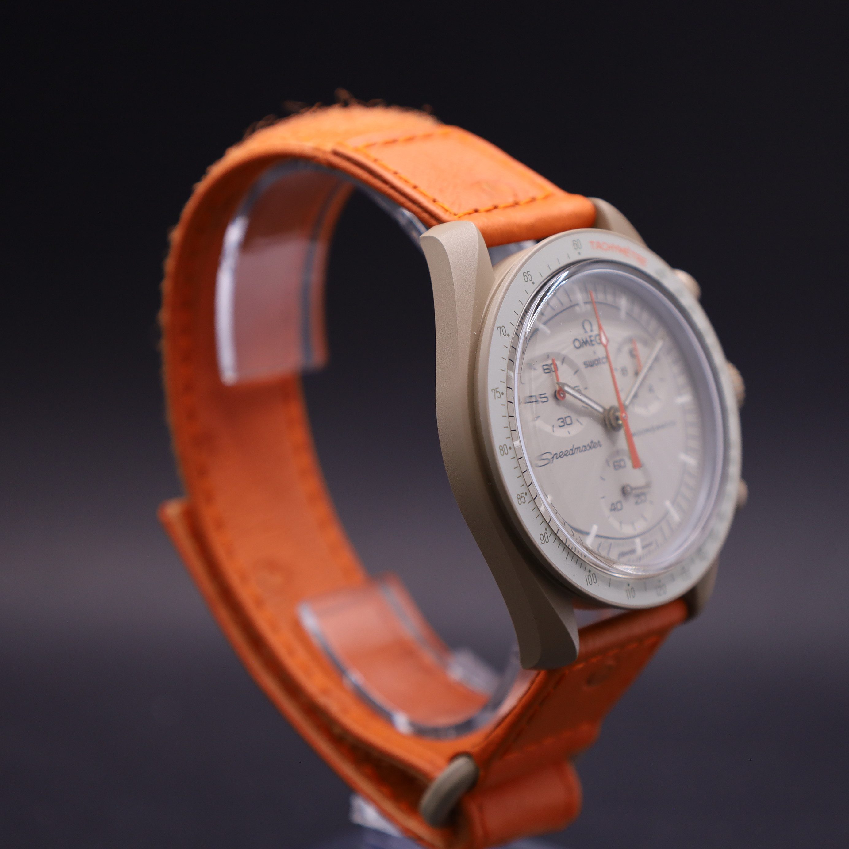 Swatch Chronograph OMEGA x Swatch MoonSwatch Mission to Jupiter Straußenleder SO33C100C, (1-tlg) – Bild 4 von 5