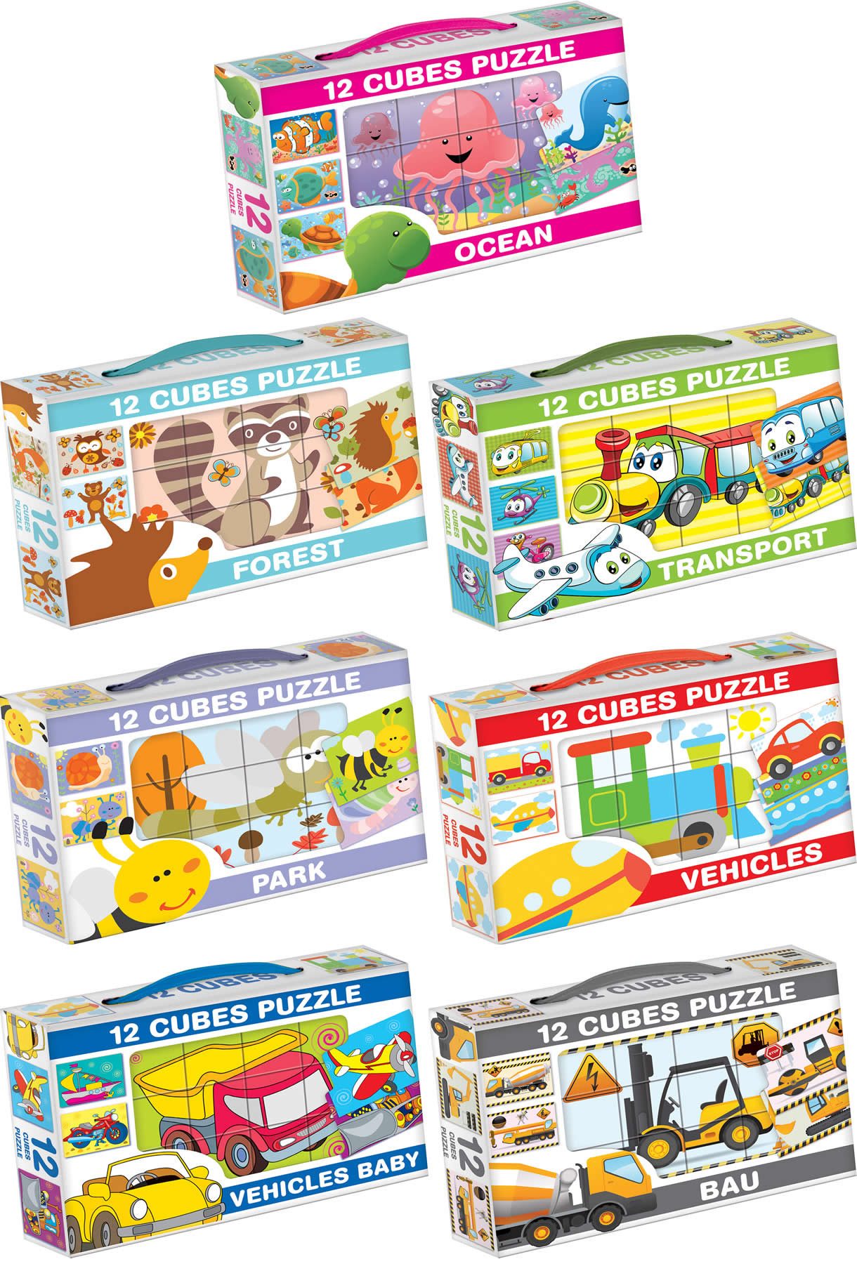 Dohany Würfelpuzzle Bilderwürfel 12-tlg. Kinderpuzzle Waldtiere, Puzzleteile