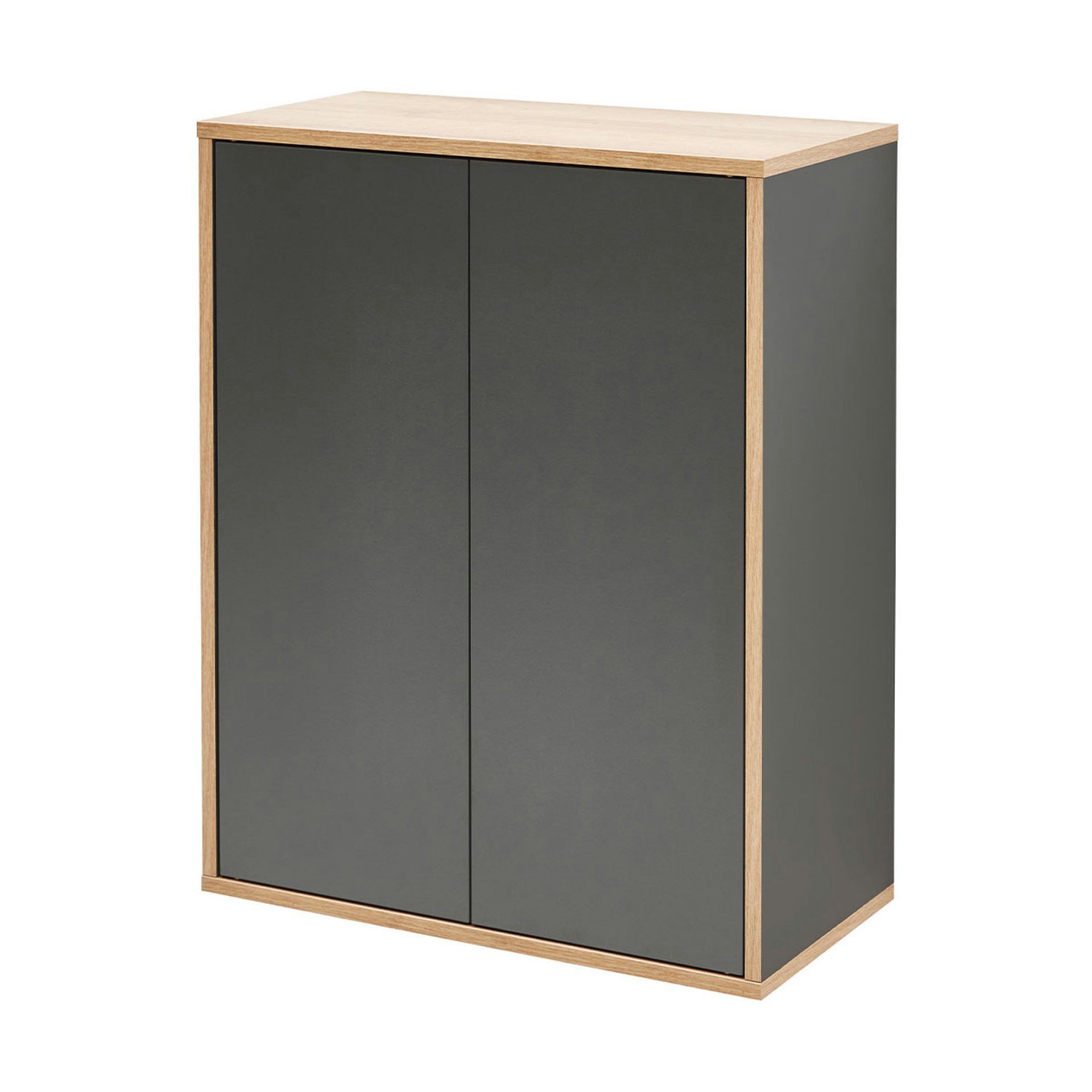 BADEDU Midischrank Midischrank, Badschrank, Hochschrank, Badezimmerschrank Anthrazit