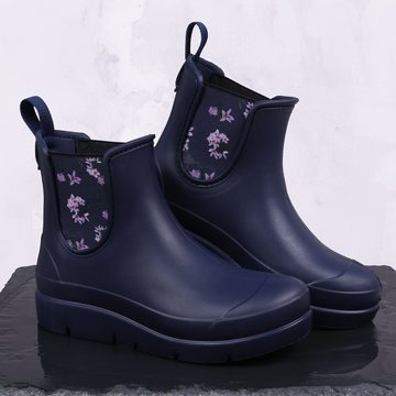 Sarcia.eu Dunkelblaue kurze Gummistiefel mit Blumen gemustert Lemigo 42 EU Gummistiefel