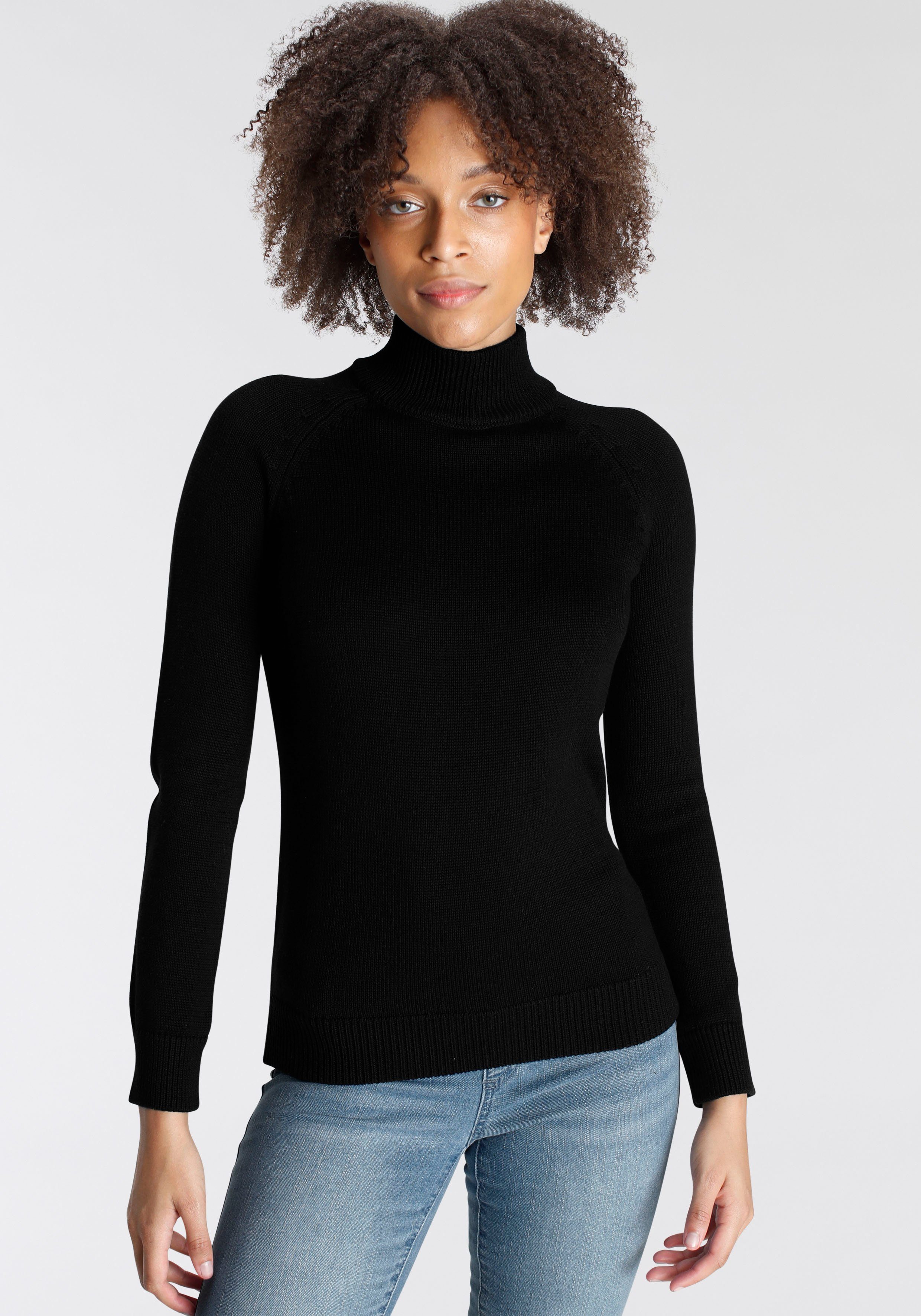 Rollkragenpullover Rolli unifarbend