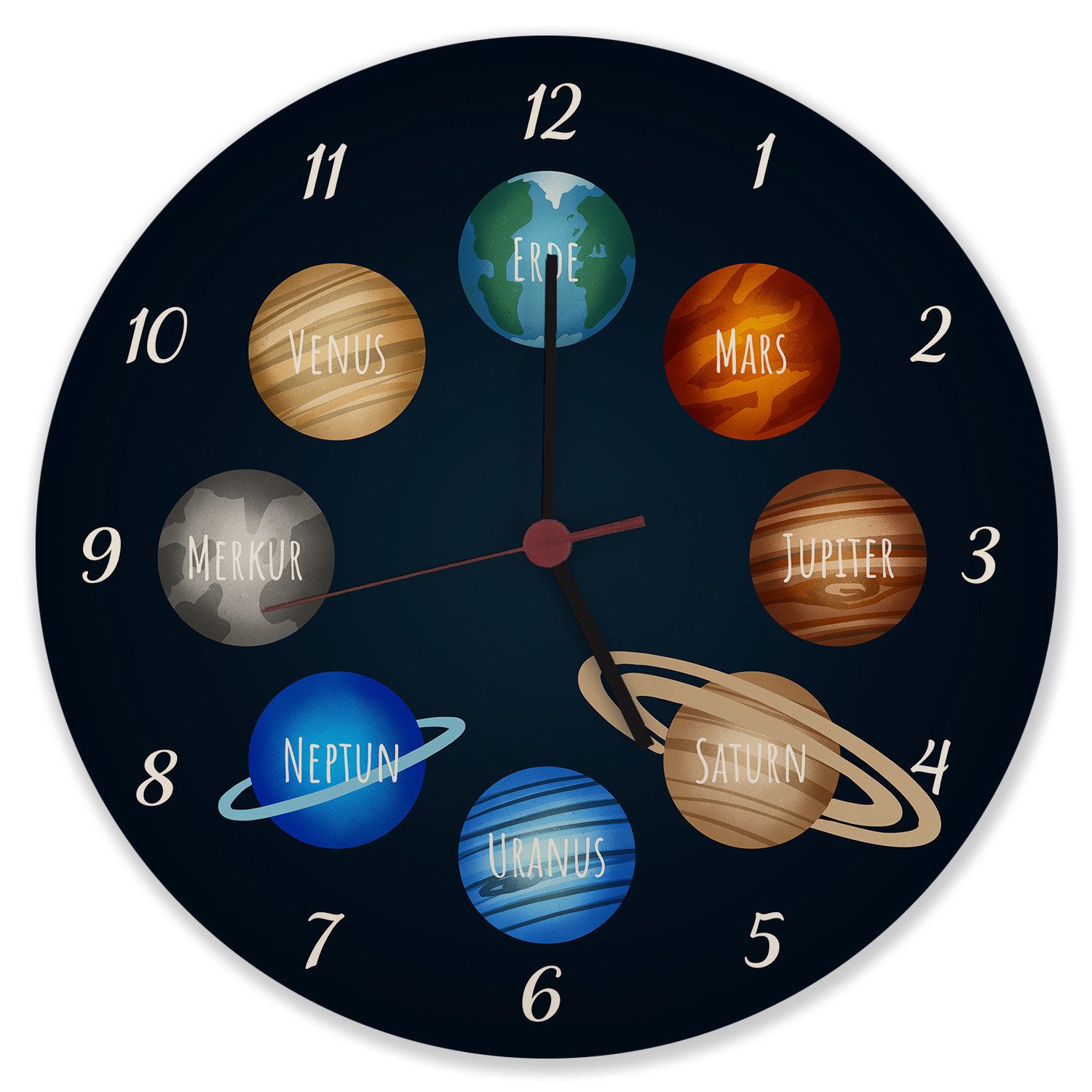 speecheese Wanduhr Planeten des Sonnensystems Wanduhr günstig online kaufen