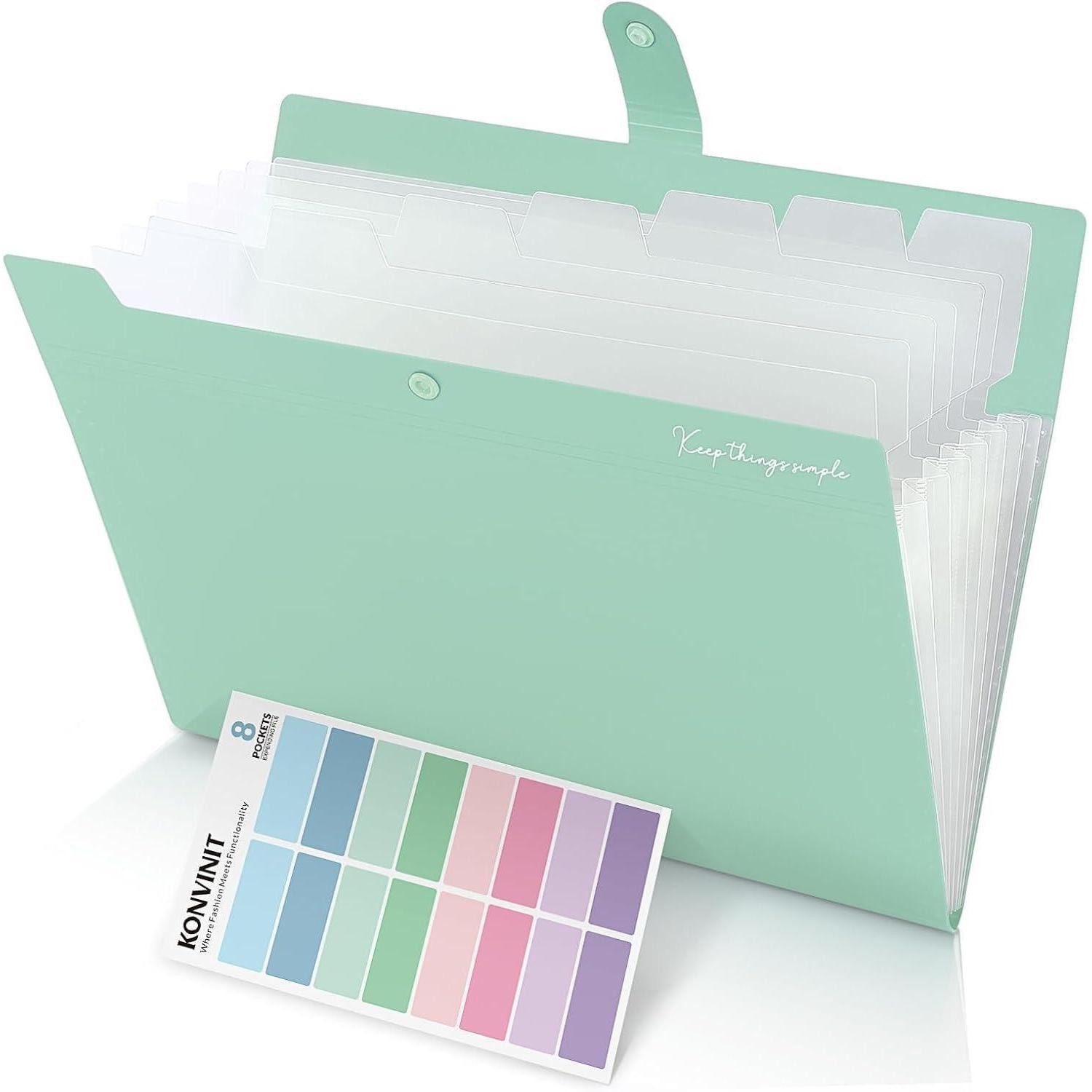 Fächermappe Fächermappe Dokumentenmappe 7 Fächer A4 8 Tasche mist green