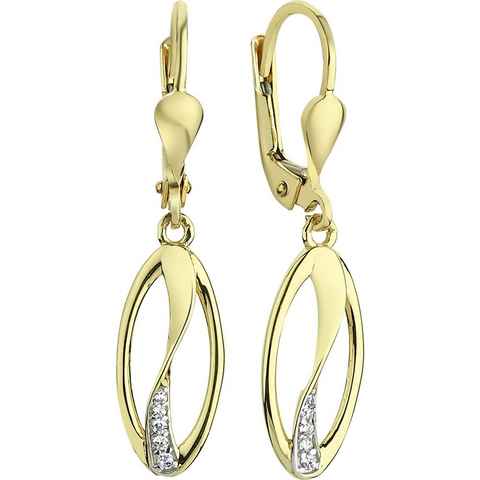 Balia Paar Ohrhänger Balia Ohrhänger für Damen 8K Gold (Ohrhänger), Ohrhänger (Oval) aus 333 Gelbgold - 8 Karat, Farbe: weiß, gold
