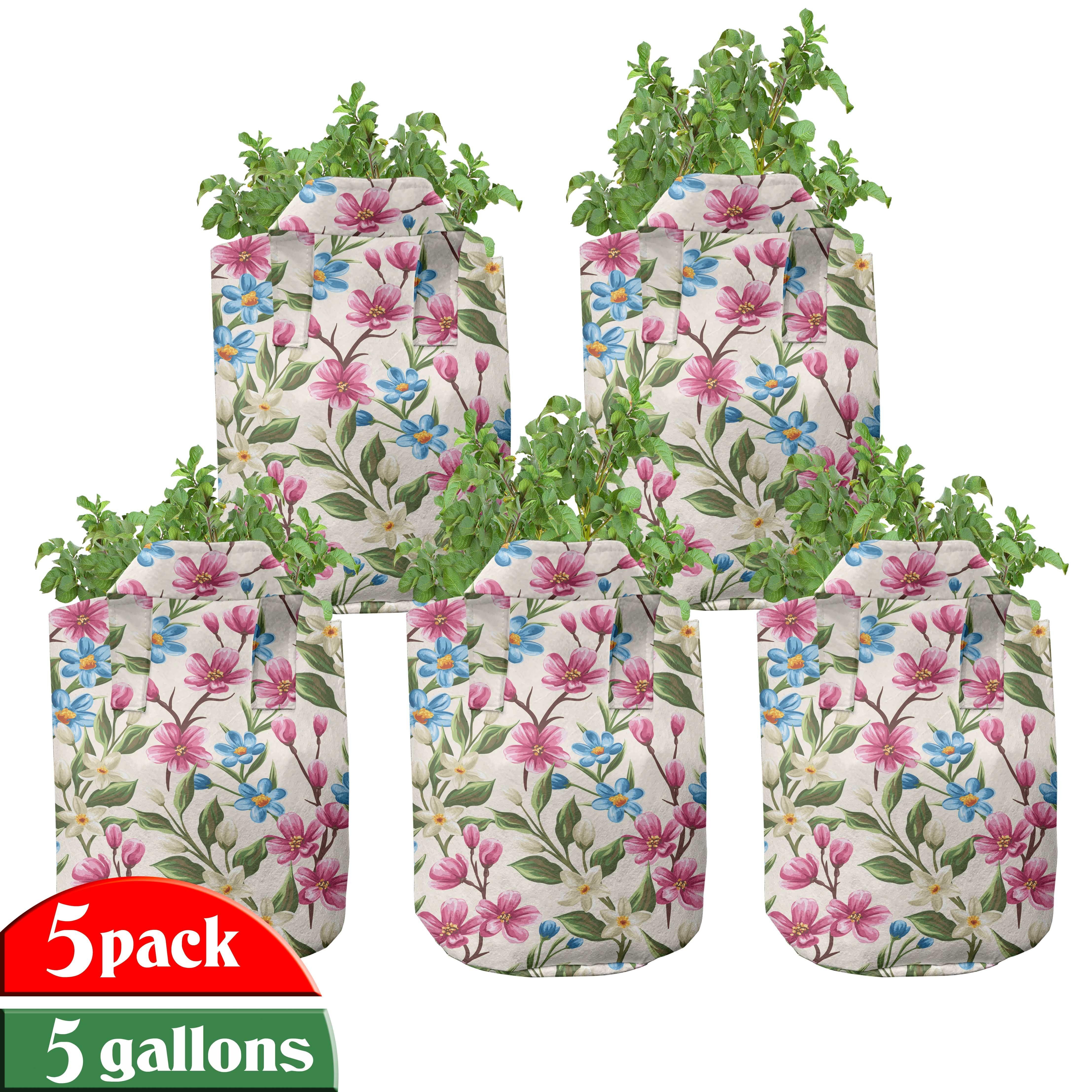 Abakuhaus Pflanzkübel hochleistungsfähig Stofftöpfe mit Griffen für Pflanzen, Blumen Blühende Blumen Bouquet