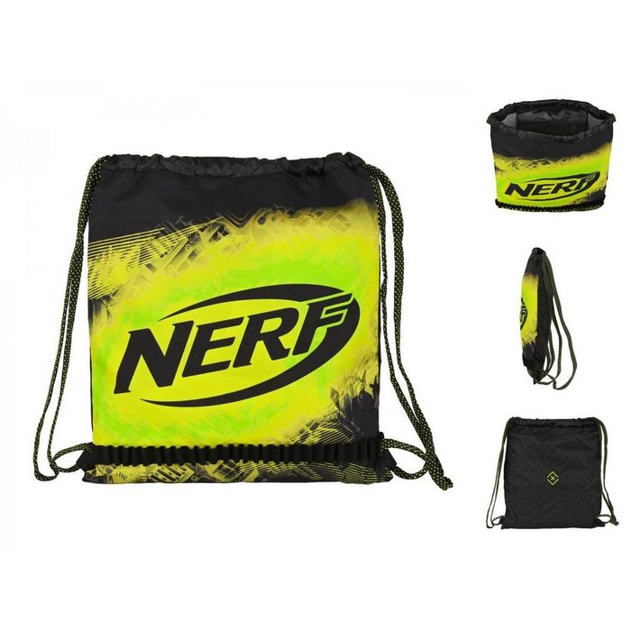 Nerf Rucksack Rucksacktasche mit Bändern Nerf Neon Schwarz Neongrün 35 x 40 x 1 cm