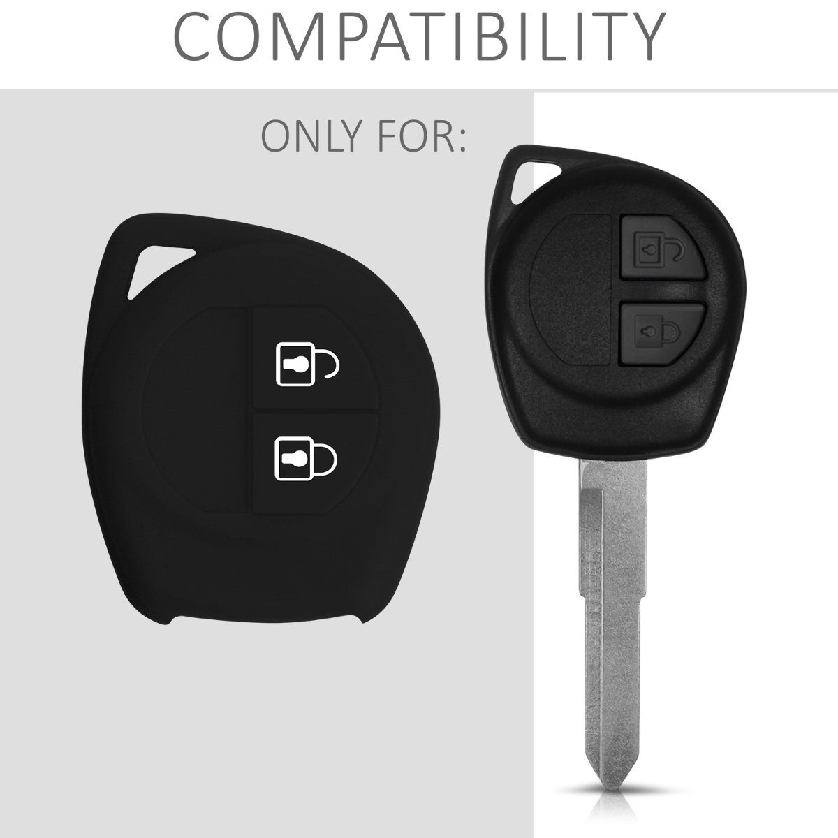 kwmobile Schlüsseltasche Schlüssel Case Cover für Autoschlüssel 2-Tasten Suzuki Hülle Autoschlüssel, Silikon Schlüsselhülle