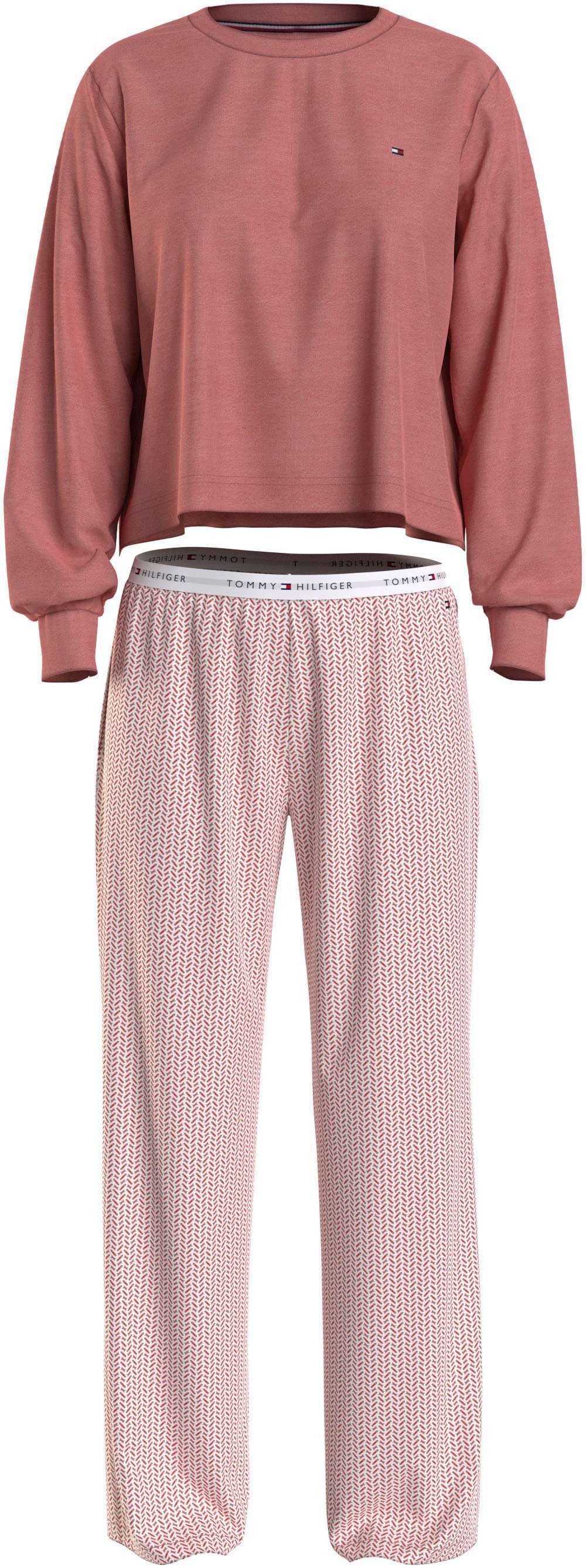 Tommy Hilfiger Underwear Schlafanzug LONG SLEEVE JERSEY PYJ SET mit Rundhalsausschnitt