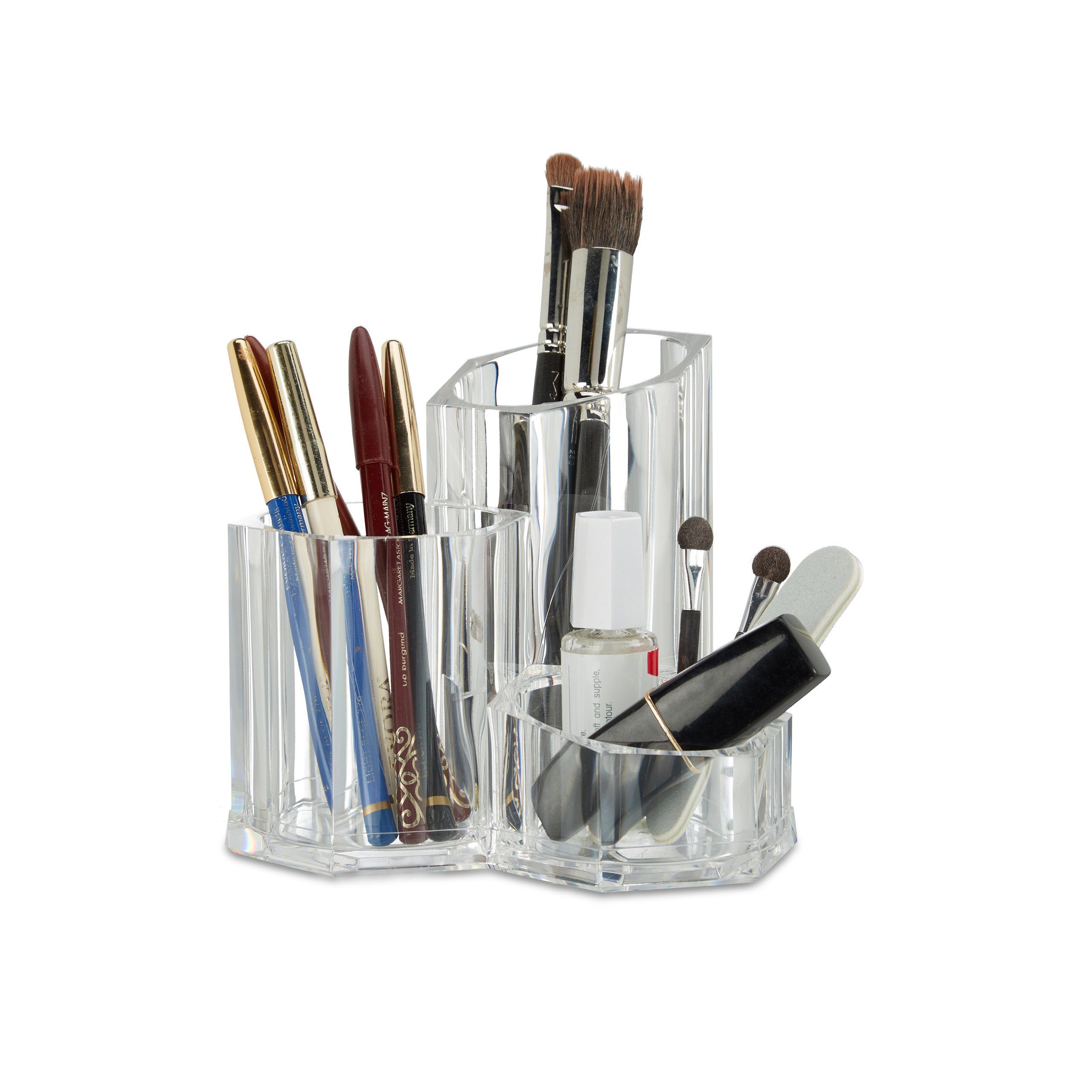 relaxdays Make-Up Organizer Pinselhalter dreiteilig