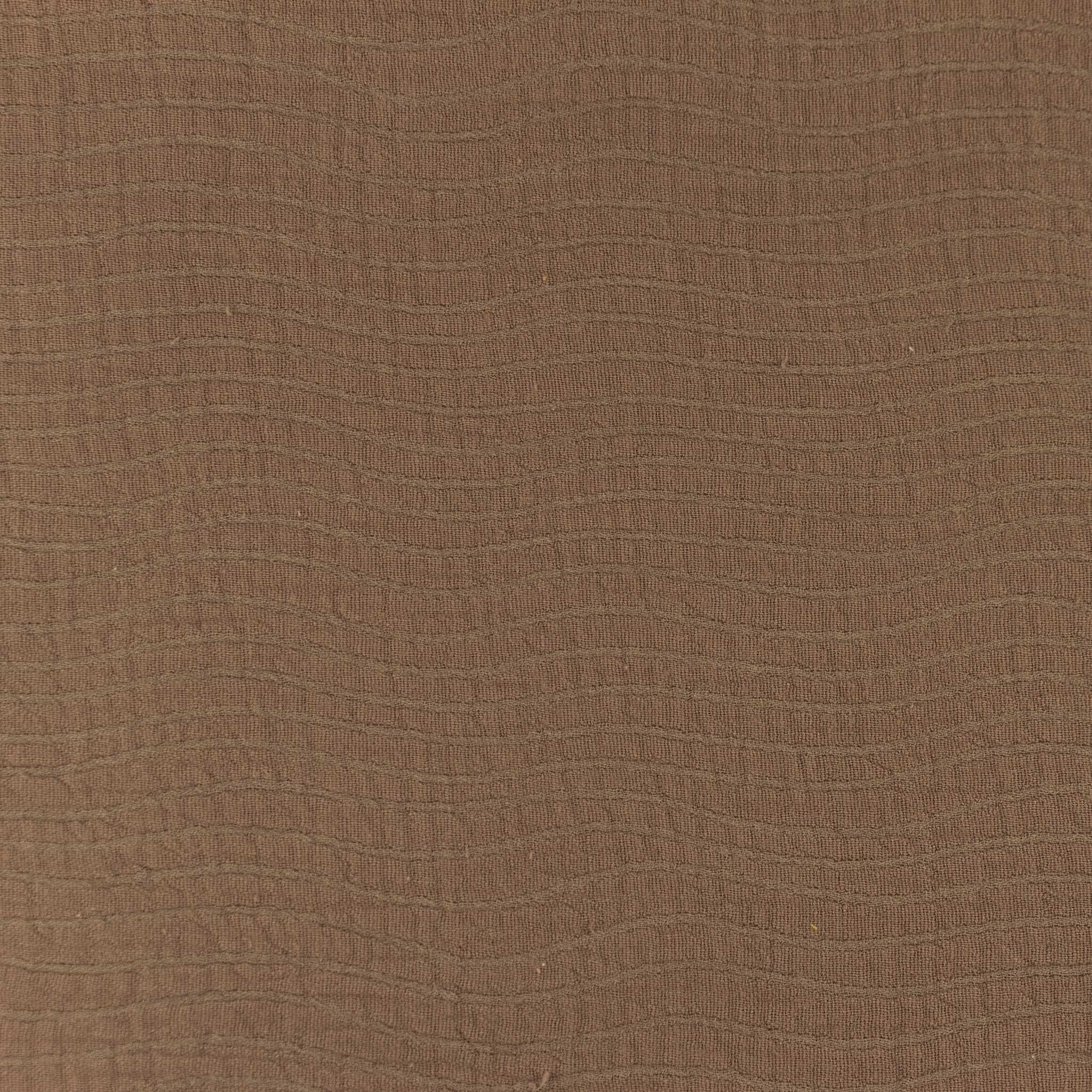 maDDma Stoff Musselin Baumwolle Leinen ab 1m x 140cm gewellt unifarben Jaquard, beige