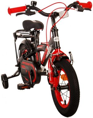 TPFSports Kinderfahrrad Volare Thombike 12 Zoll mit 2x Handbremse, 1 Gang, (Jungs Fahrrad - Rutschfeste Sicherheitsgriffe), Kinder Fahrrad 12 Zoll mit Stützrädern und Klingeln - Schwarz