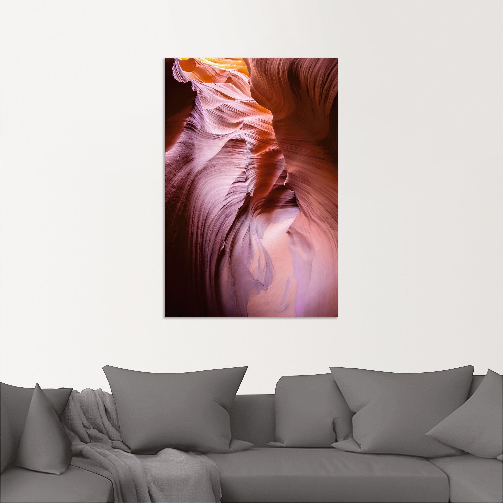 Wandbild Leinwandbild, Bilder den St), Größen Amerika Antelope Schmale Canyon, in Poster Artland Wandaufkleber Alubild, oder durch Pfade versch. als von (1