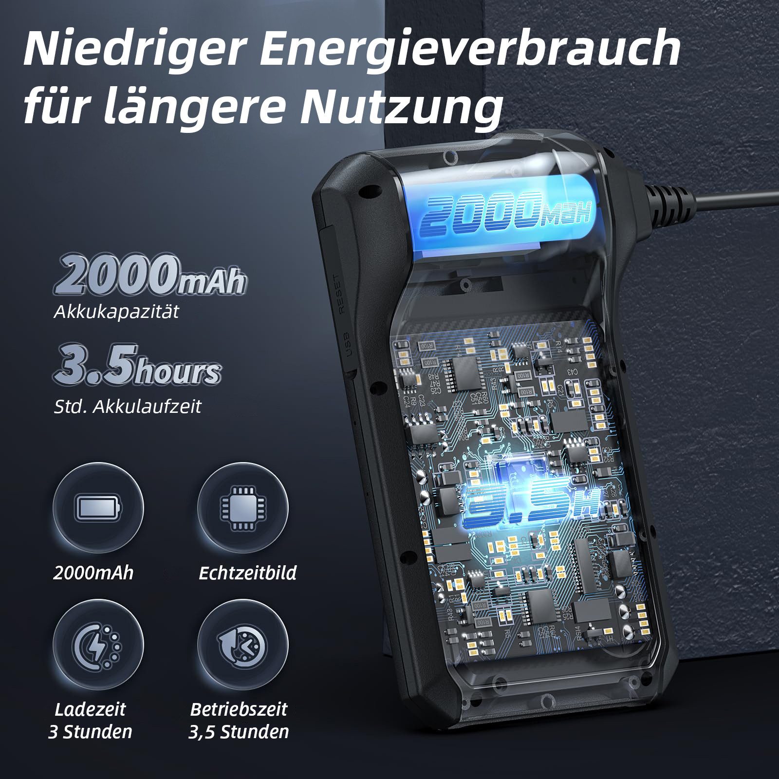 Tekoo Endoskop Inspektionskamera mit 4,3" IPS Display, 1080P HD, 5m Kabel Inspektionskamera (Full HD, inkl. 5m Kabel, Haken, Magnet, Spiegel, USB-C Ladekabel, Wasserdicht IP67, 8 einstellbare LEDs, Objektiv 2,7 cm, Plug & Play)
