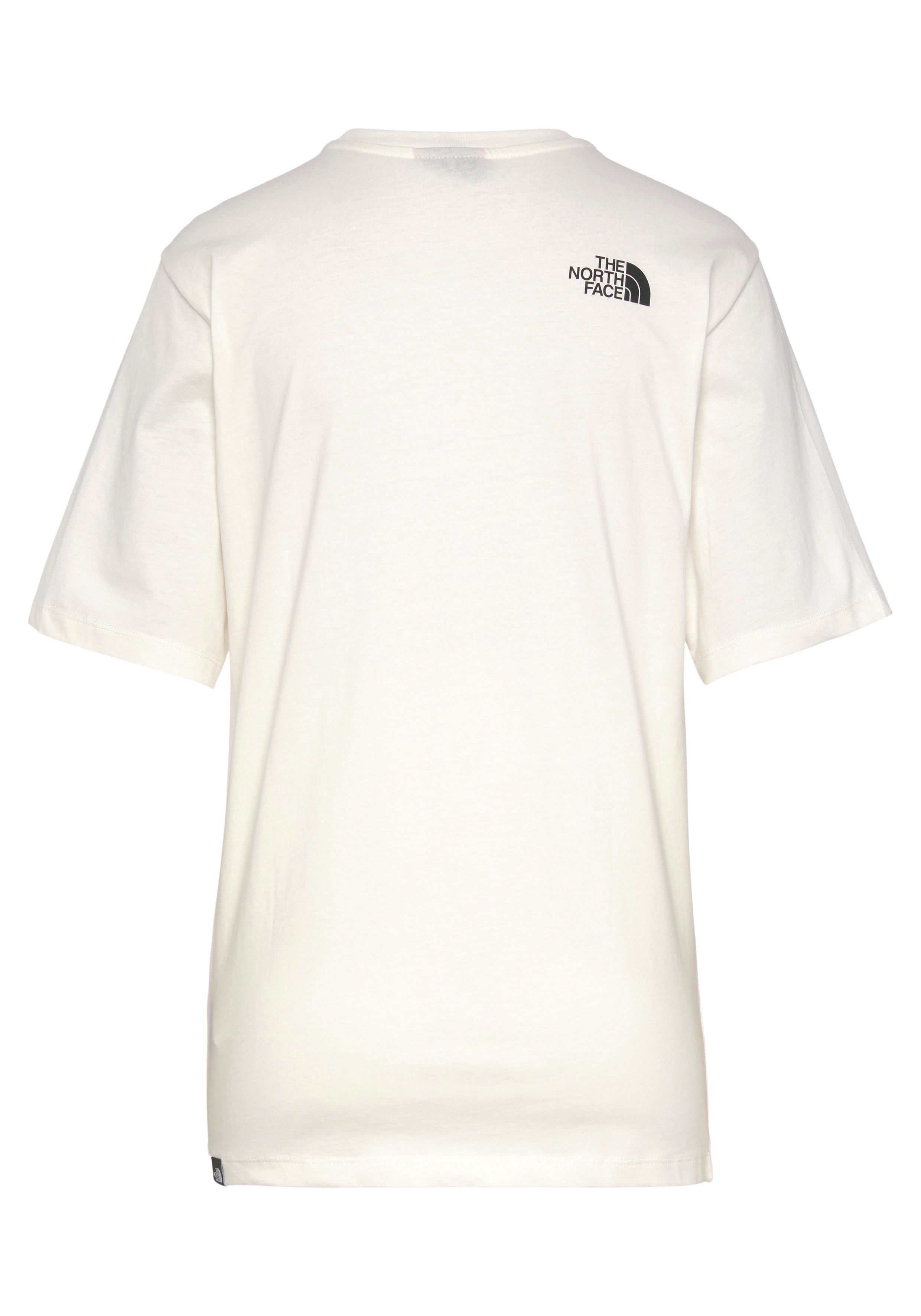 The North Face T-Shirt EASY W mit white TEE Brust der auf RELAXED Logodruck