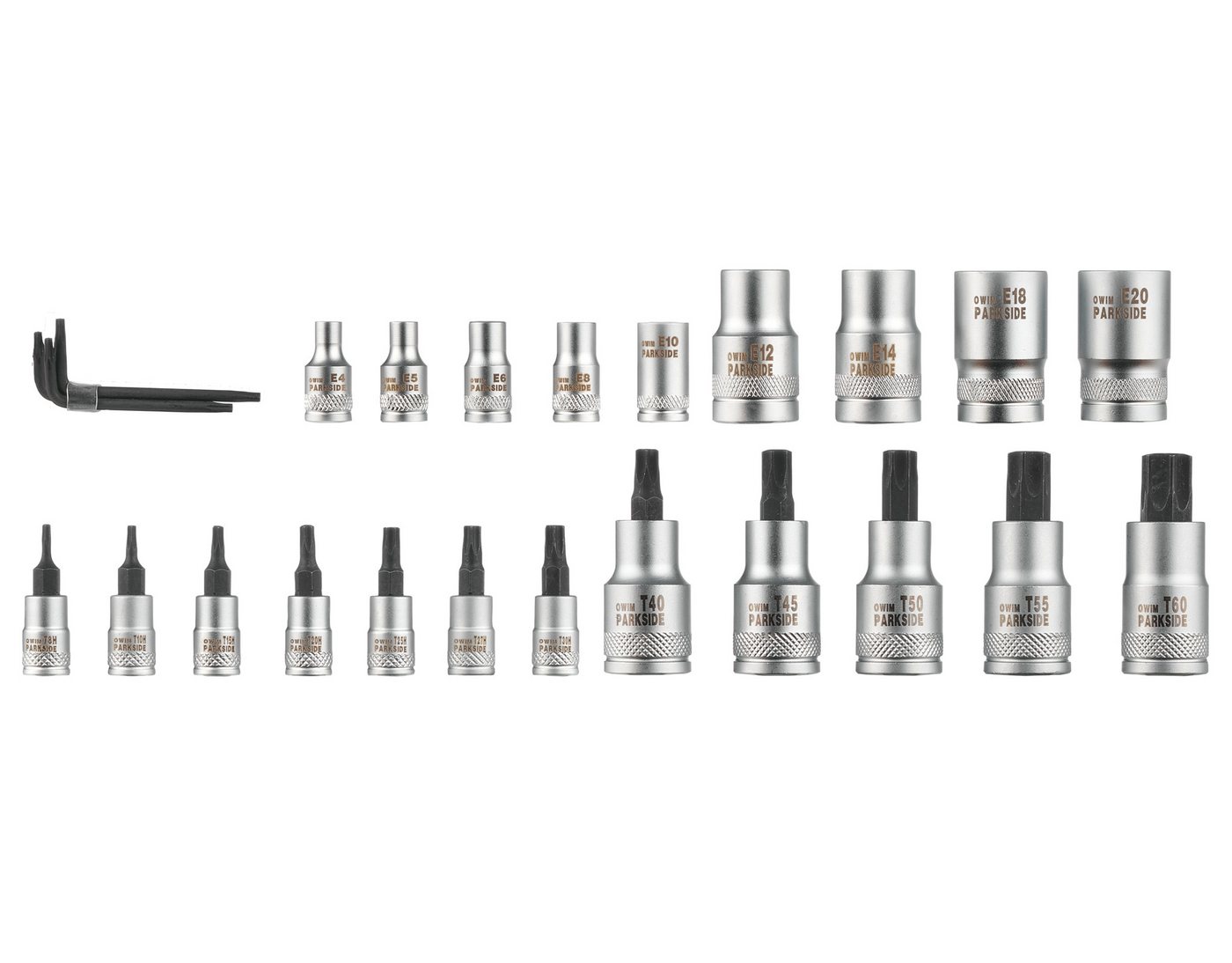 Thumbnail - Parkside Bit- und Steckschlüsselset Parkside TX-Bit-Steckschlüsselsatz 24-teilig Nusssatz Torx in Box