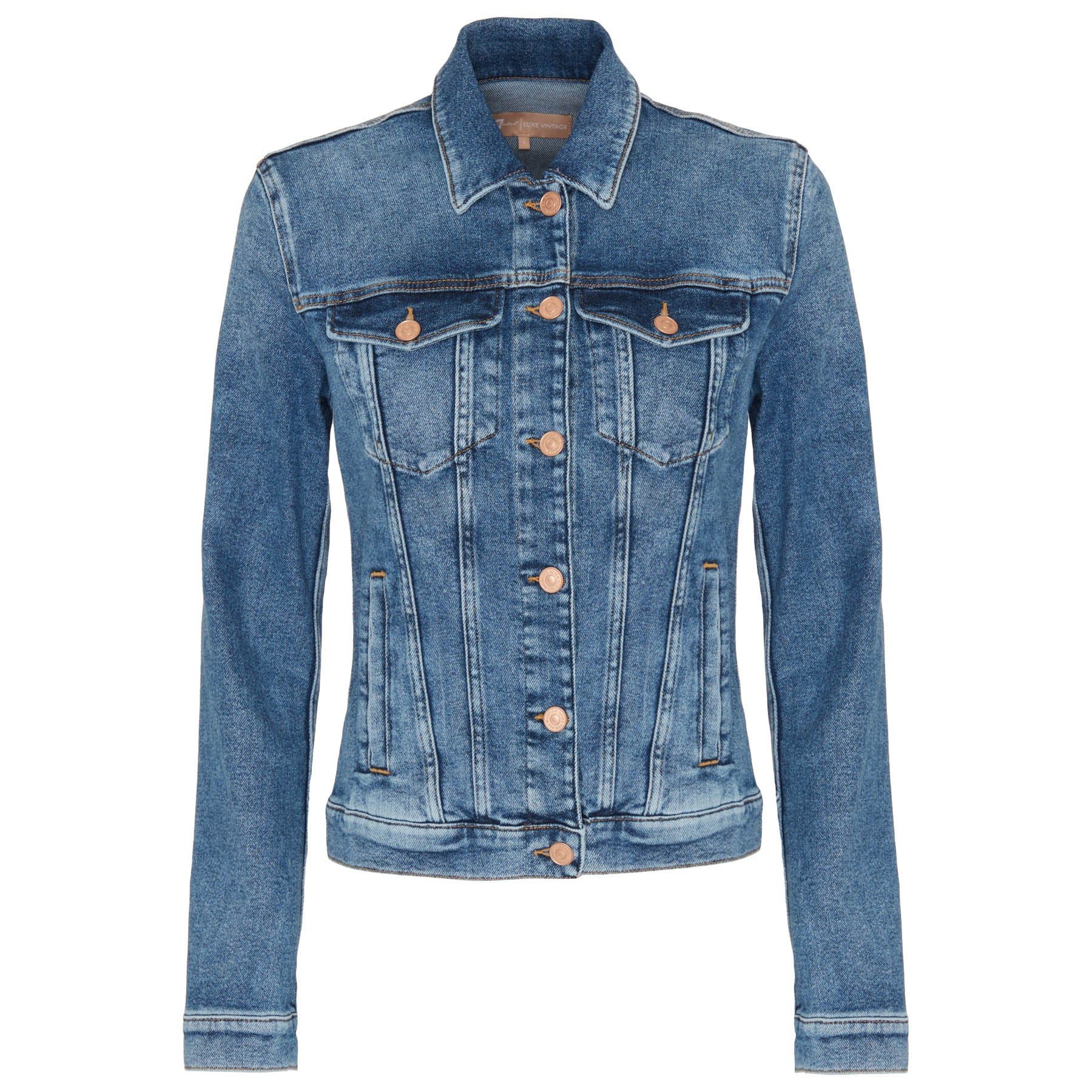 SEVEN FOR ALL MANKIND 5-Pocket-Jeans SEVEN FOR ALL MANKIND Jeansjacke MODERN TRUCKER - Mid Blue
