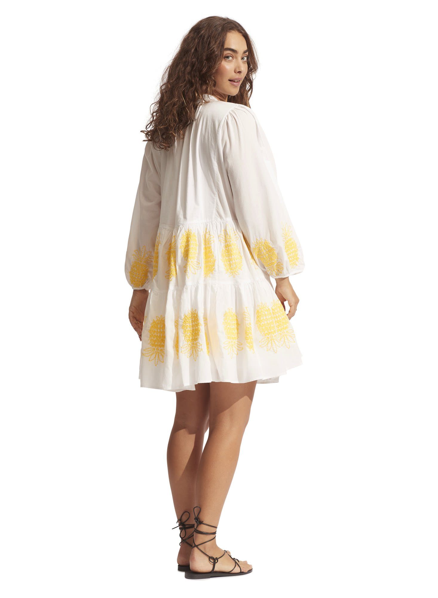 Tier Damen Sommerkleid White W Corsica Embroidery Seafolly Seafolly Dress