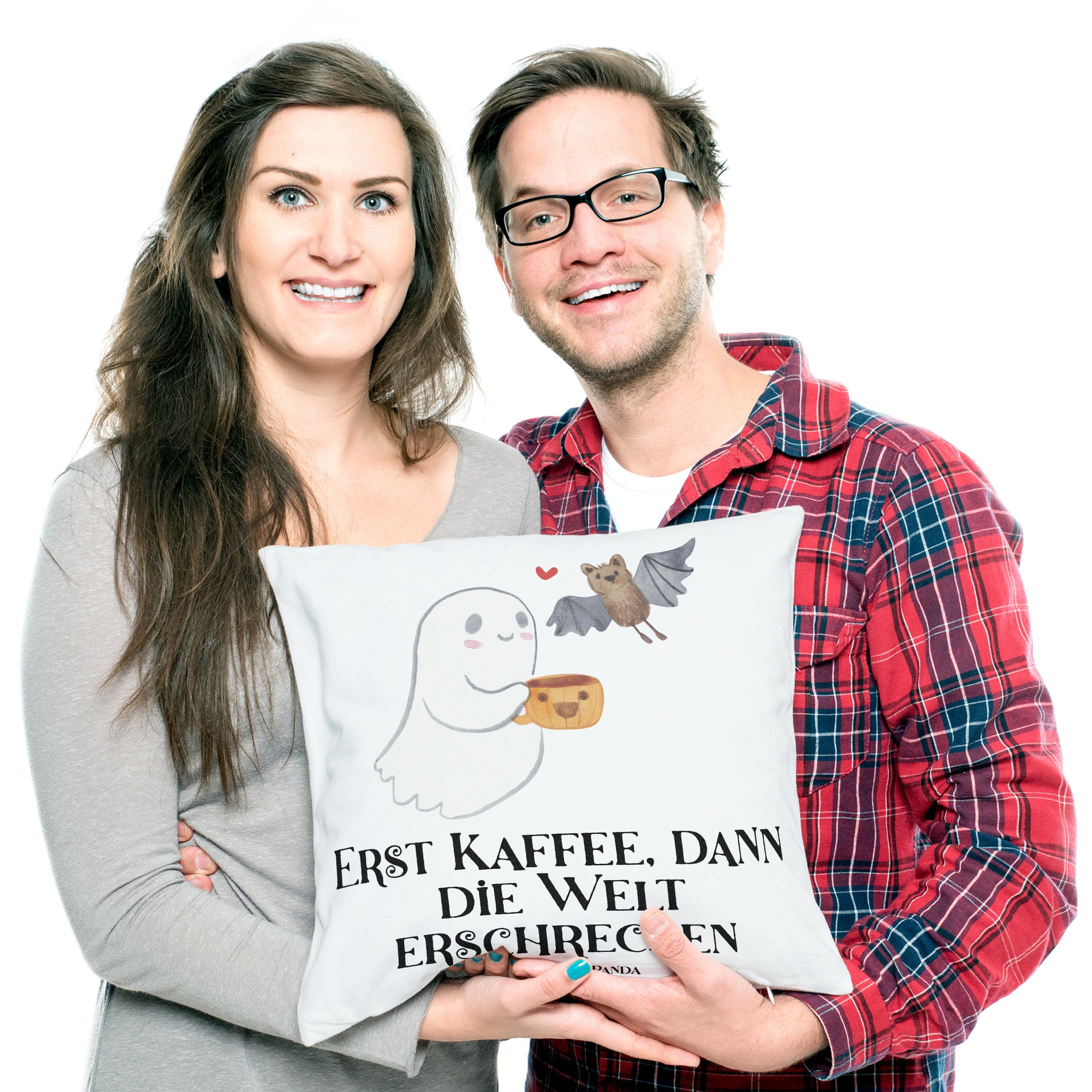 Kissenhülle, Weiß Kaffee Dekokissen Schenken, & Dekokissen Geschenk, Panda Mr. Mrs. - - Gespenst