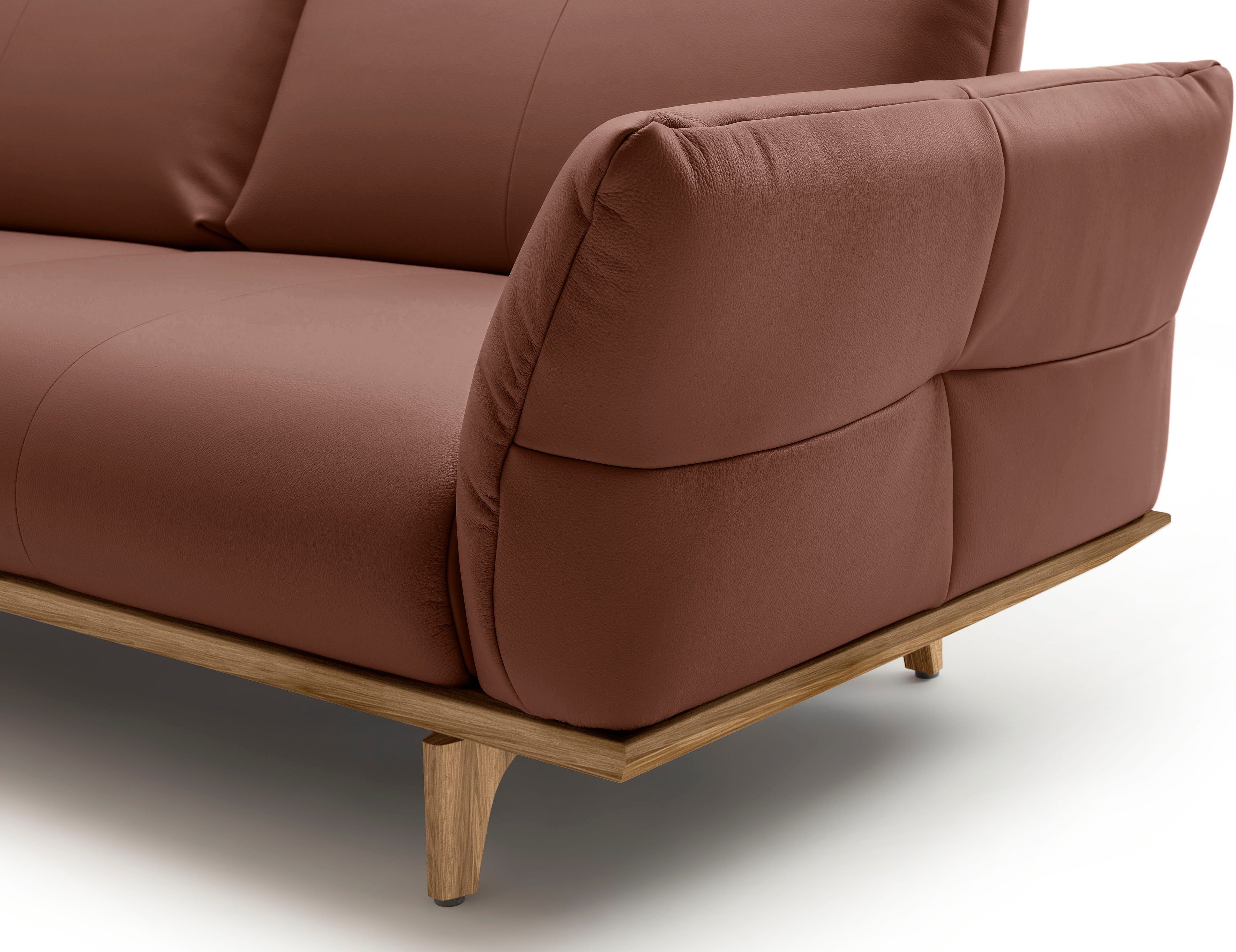 hülsta sofa 3-Sitzer hs.460, Sockel Breite Nussbaum, Füße 208 cm Nussbaum, in