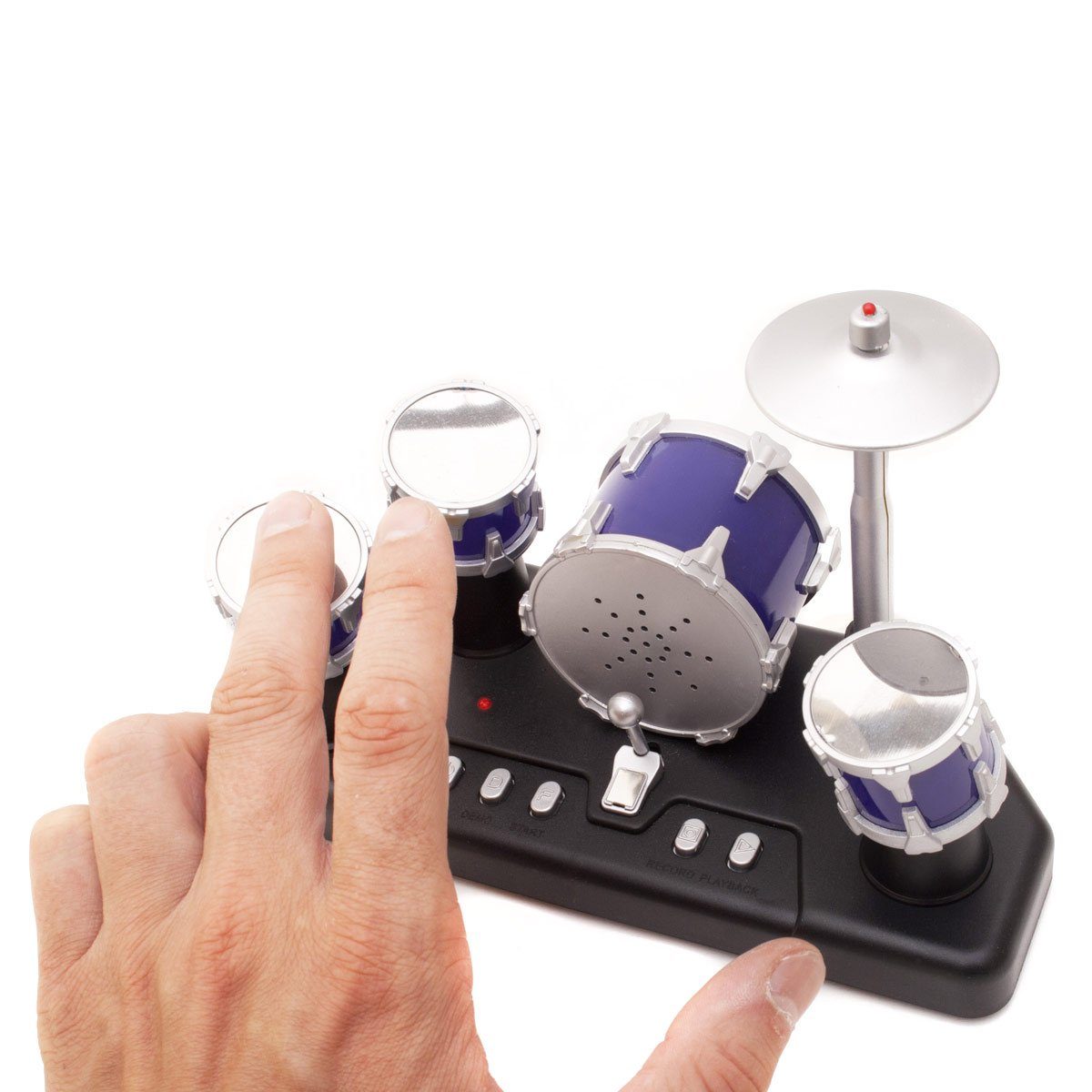 Goods+Gadgets Spiel-Schlagzeug Elektrisches Mini Drum-Kit, (Micro Finger-Drums), mit Aufnahmefunktion