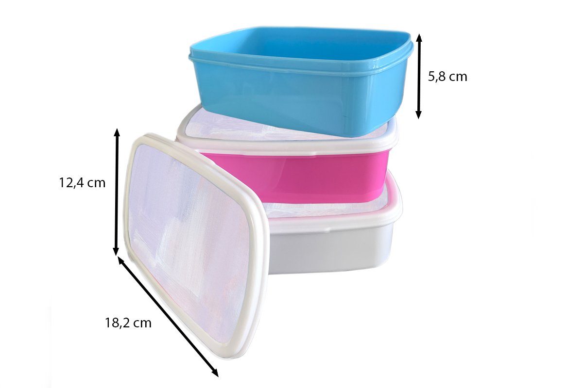 - Snackbox, Kunststoff, - Gestaltung, Mädchen, rosa Farbe Kunststoff MuchoWow für Pastell Kinder, Brotdose Brotbox Erwachsene, (2-tlg), Lunchbox
