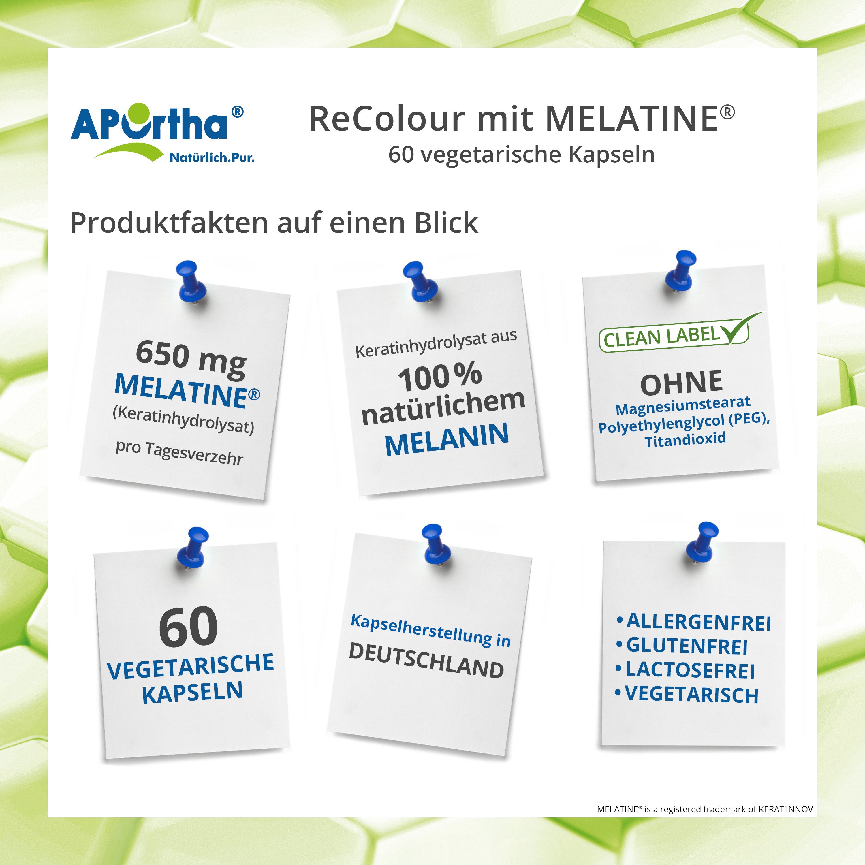 APOrtha APOrtha® ReColour mit MELATINE® - 60 Kapseln, 24.4 g