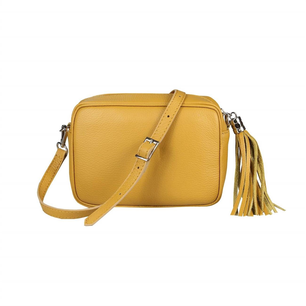 Schultertasche Made in Italy Damen Leder Tasche Umhängetasche CrossOver Brusttasche