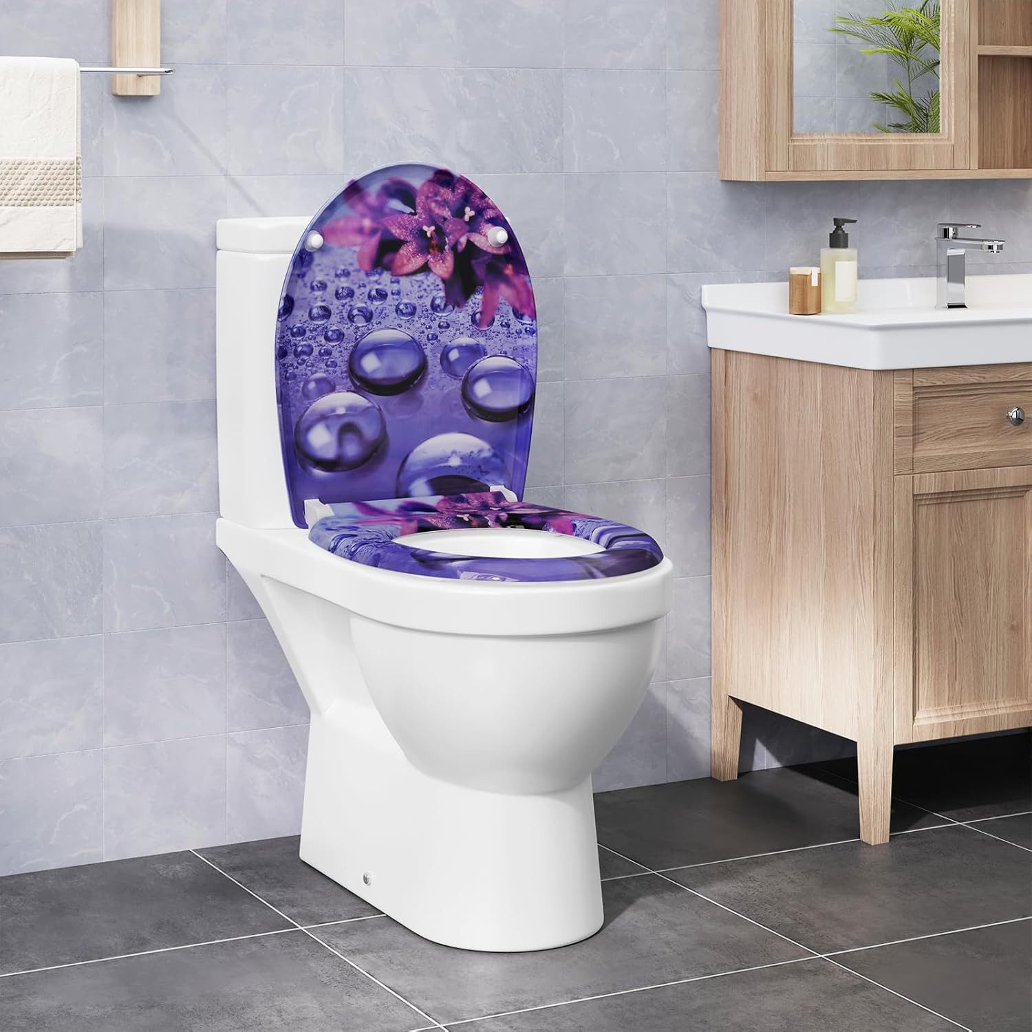EUGAD WC-Sitz (1-St), Toilettendeckel mit Absenkautomatik O-förmige