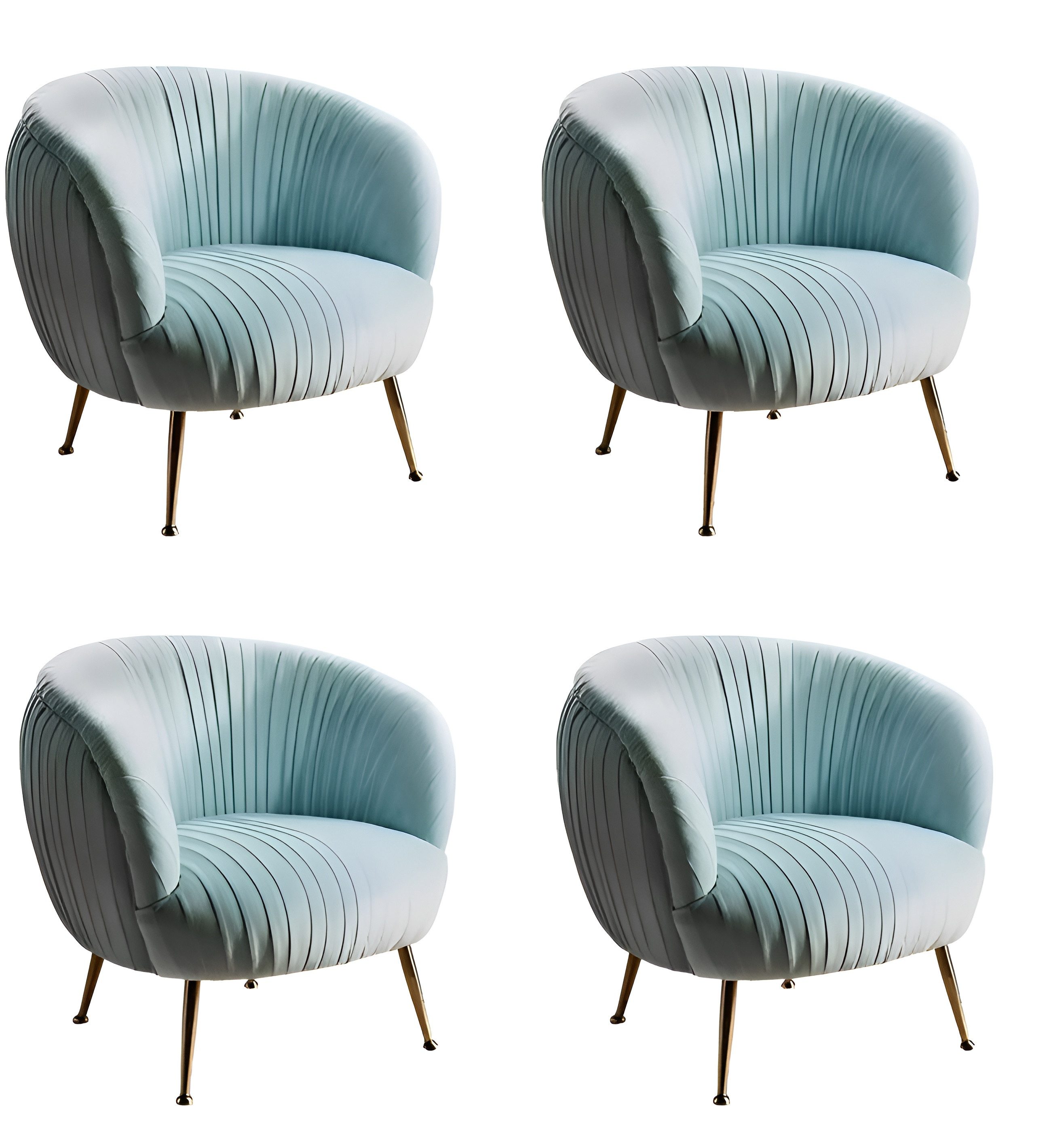 Xlmoebel Loungesessel Designer Lounge Sessel Set aus hochwertigem Polsterstoff (4-St., 4x Sessel), Hergestellt in Europa