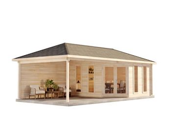 Alpholz Gartenhaus 5-Eck Nancy-40, BxT: 790x428 cm, Beige