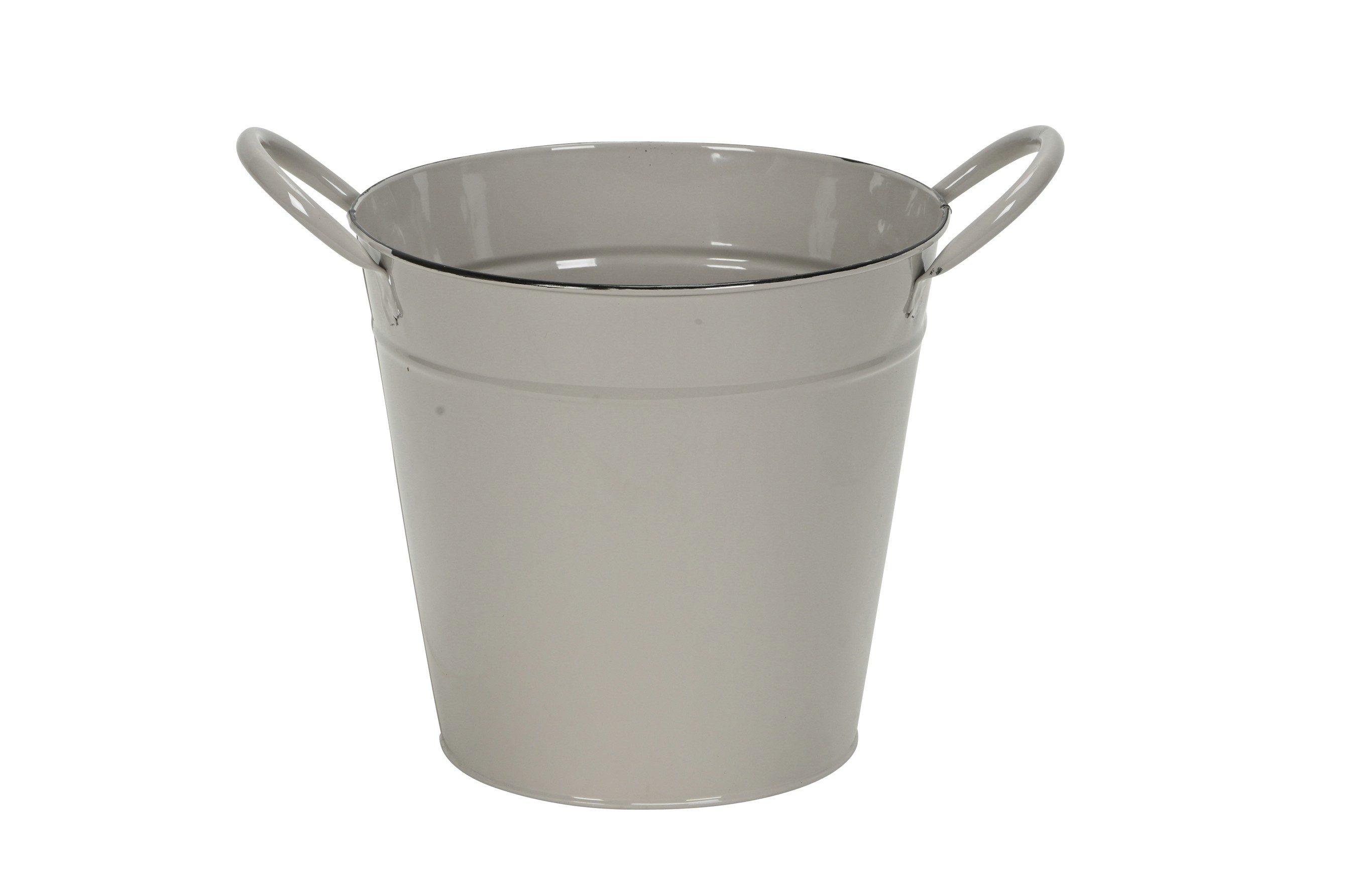 finehomegarden Blumentopf Metall Topf Übertopf Blumentopf Eimer mit Henkel grau-braun Ø13+19cm (1 St), H12+18cm Pflanzgefäß 2Größen wählbar