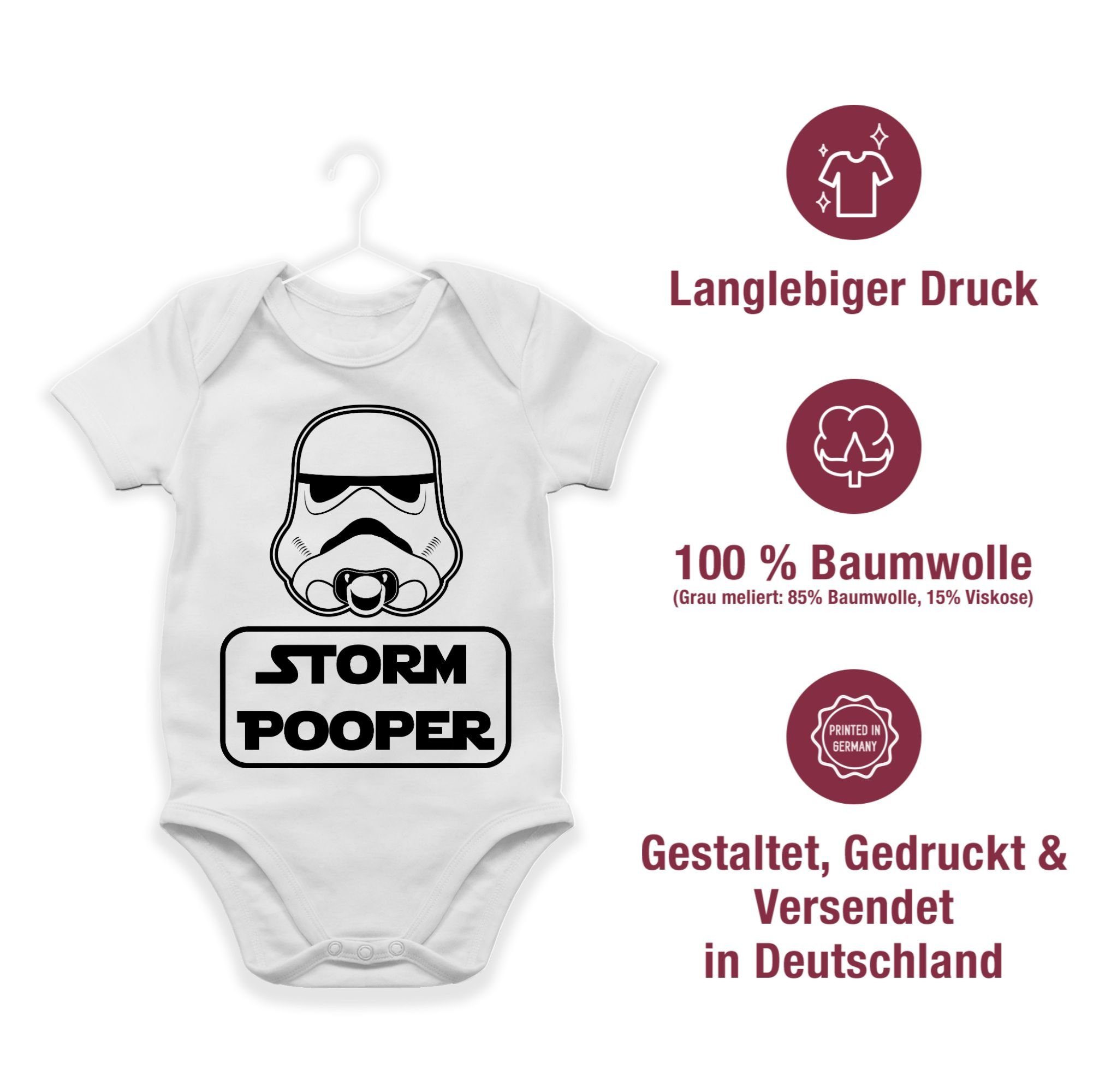 Weiß Baby Pooper 1 Sprüche Shirtbody Shirtracer Storm