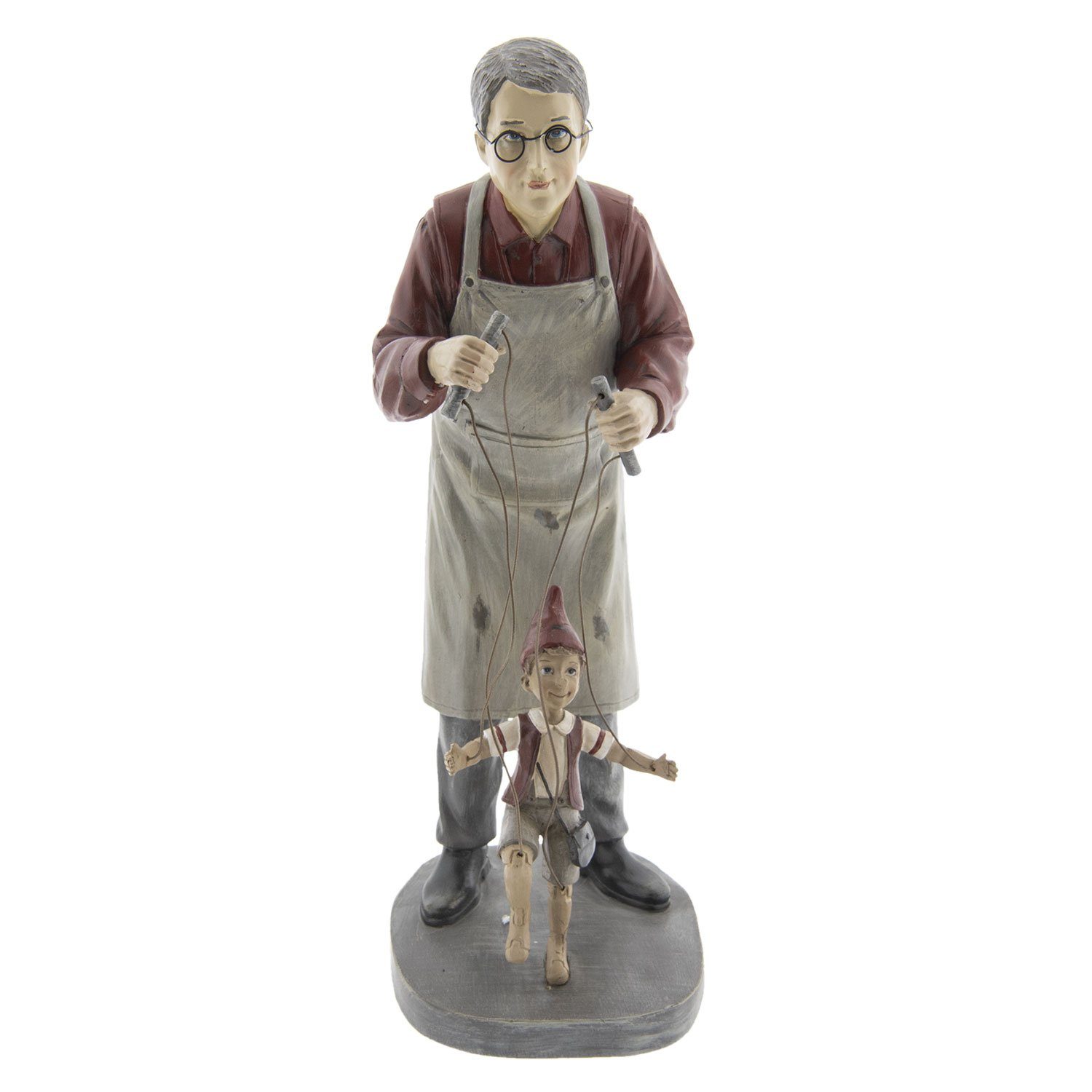 Dekofigur Clayre & Eef Dekofigur Mann mit Marionette bunt Polyresin grau