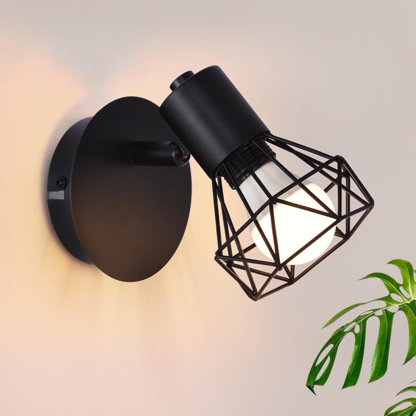 Nettlife Wandstrahler Innen Schwarz Vintage Wandspots günstig online kaufen