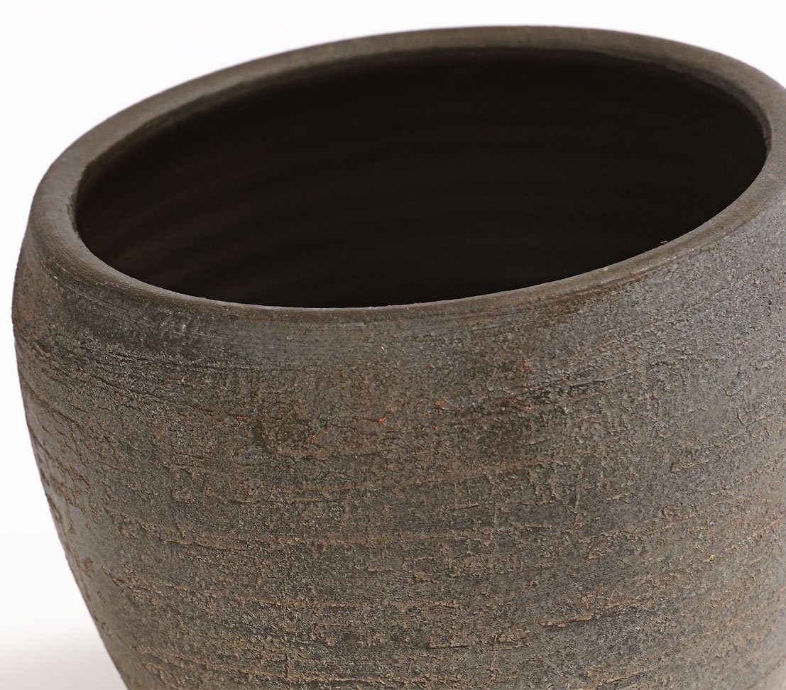 Dehner Blumentopf Kenia, Keramik, braun, handgefertigter Übertopf für Zimme günstig online kaufen