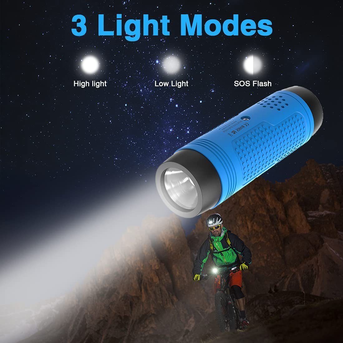 autolock Multifunktion Bluetooth Lautsprecher mit Taschenlampe Radio Bluetooth-Lautsprecher (Bluetooth, 2000 W, Unterstützt USB TF Karte AUX FM für Outdoor Fahrrad Camping Sport)