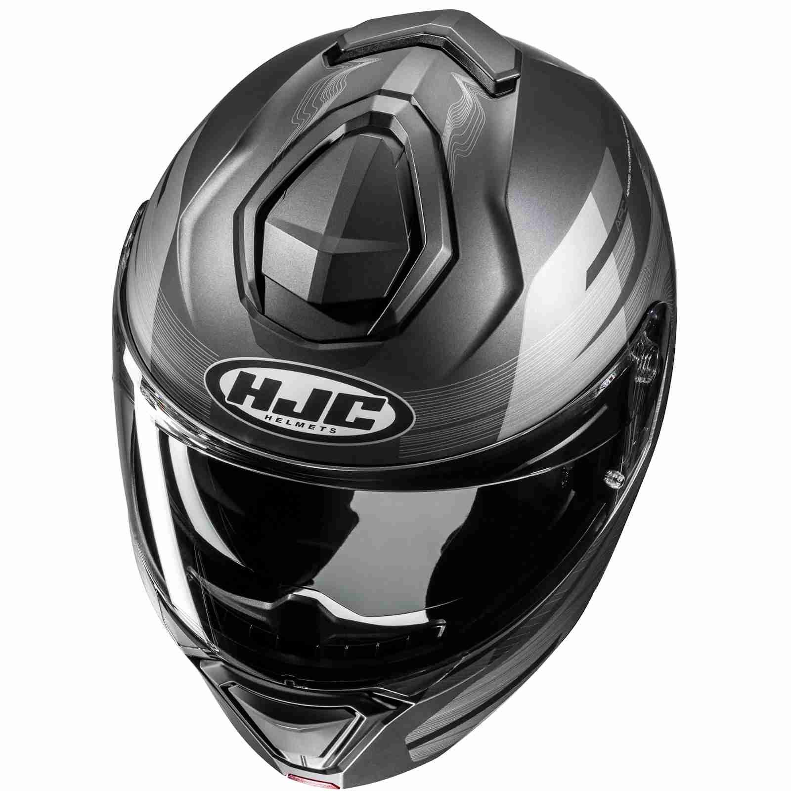 HJC Motorradhelm HJC i91 Dusk MC5SF Klapphelm Grau M (1er Set)