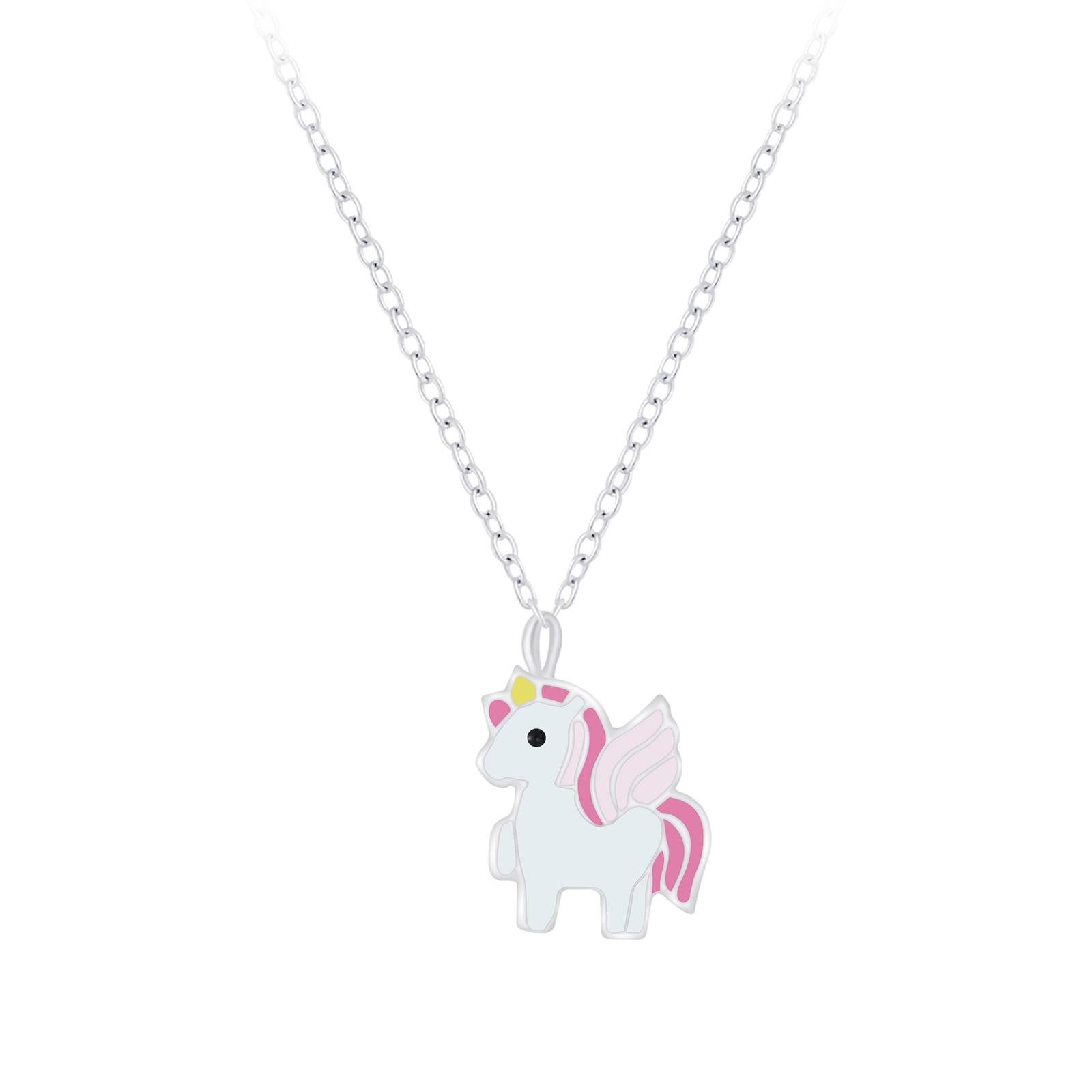 Monkimau Silberkette Einhorn Kinder Halskette 925 Silber, Hypoallergen