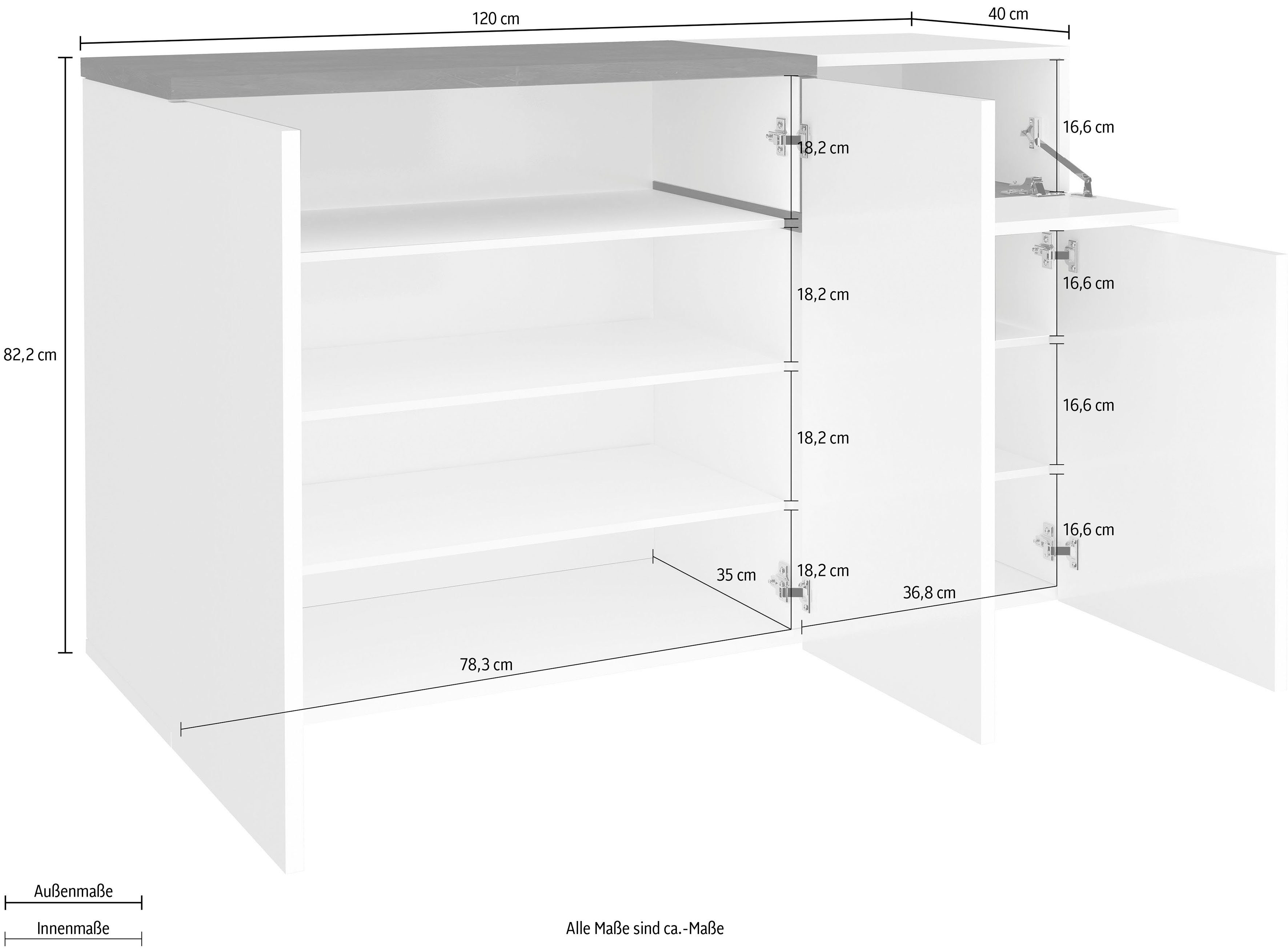 Home affaire Schuhschrank Zet Breite 120 cm