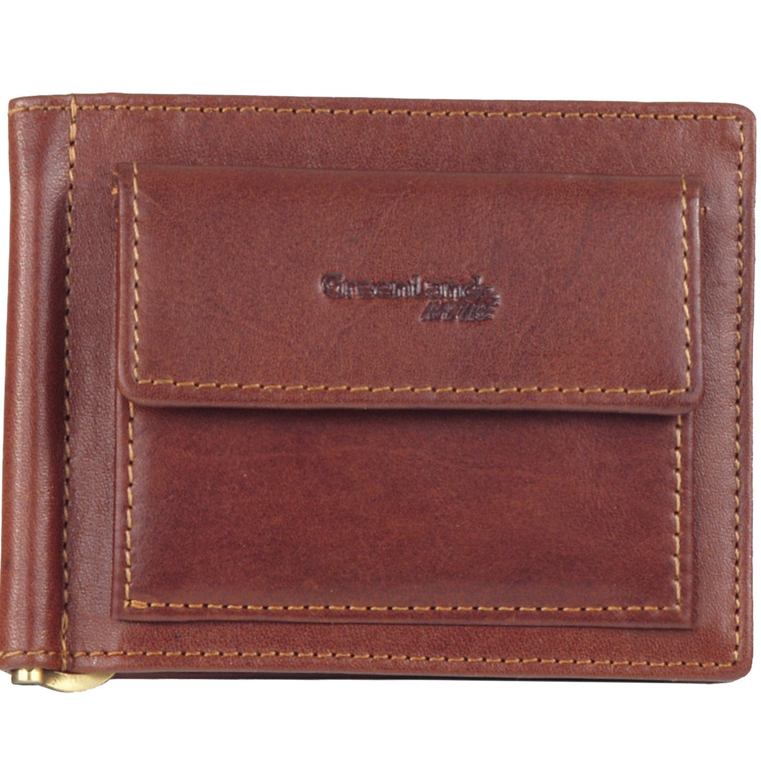 Greenland Nature Rubin Herren Dollarclip Leder Geldbörse Geldbeutel Clip braun