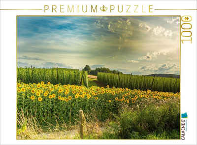 CALVENDO Puzzle CALVENDO Puzzle Typisches Landschaftsbild in der Holledau, auch Hallertau genannt, zwischen Wolnzach und Geisenhausen. 1000 Teile Lege-Größe 64 x 48 cm Foto-Puzzle Bild von studio-fifty-five, 1000 Puzzleteile