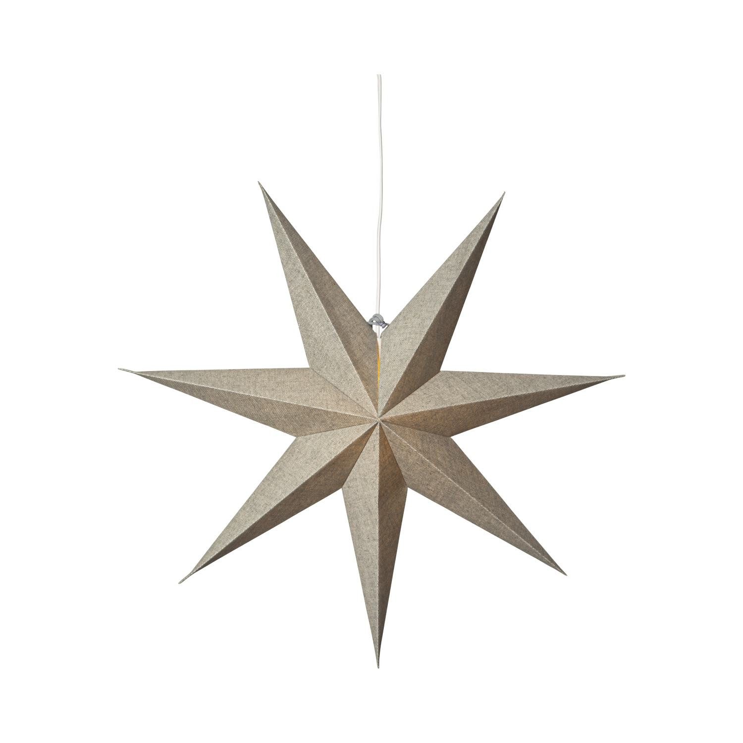 STAR TRADING LED Dekolicht Cotton, Großer Papierstern,Cotton', stoffbezogener Faltstern, 7-zackig, grün