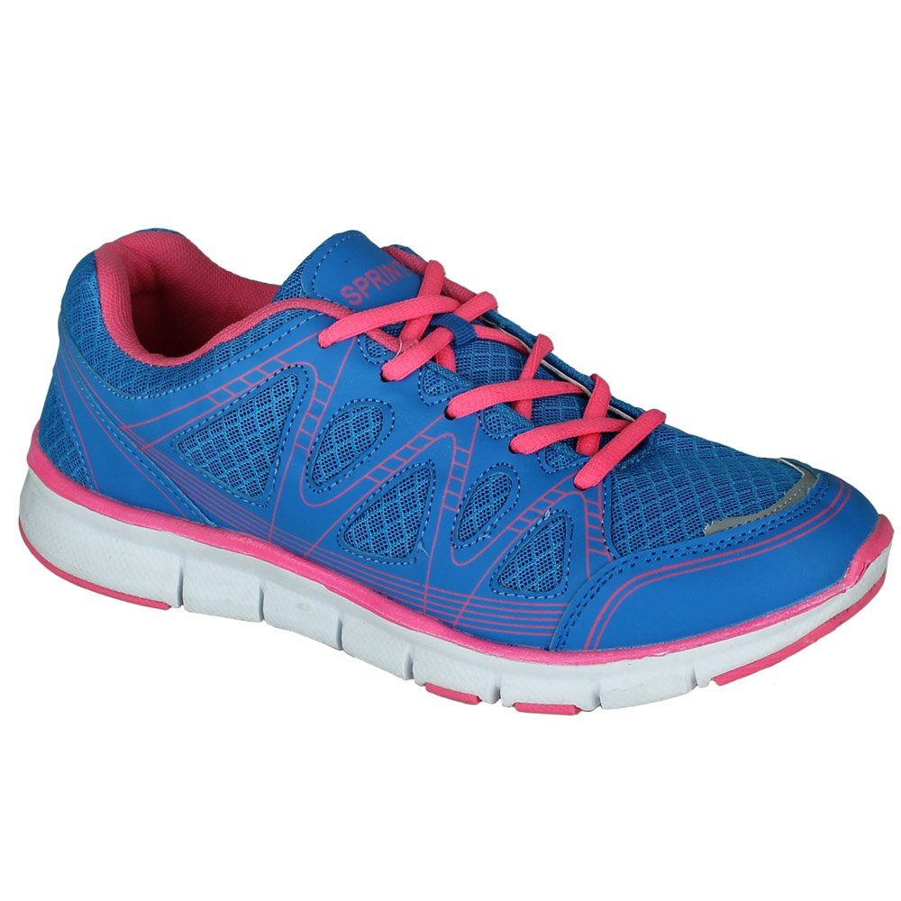 Damenschuhe Sneaker Gr.36 Blau/Pink Turnschuhe Sportschuhe Sneaker Damen  Schuhe Freizeitschuhe Schnürschuhe