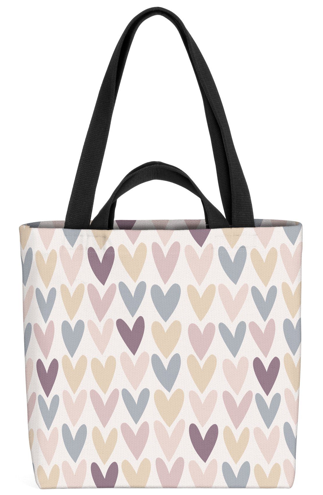 VOID Henkeltasche (1-tlg), Herzen Muster Kinder Kinderzimmer Wohnzimmer Herz Liebe romantisch