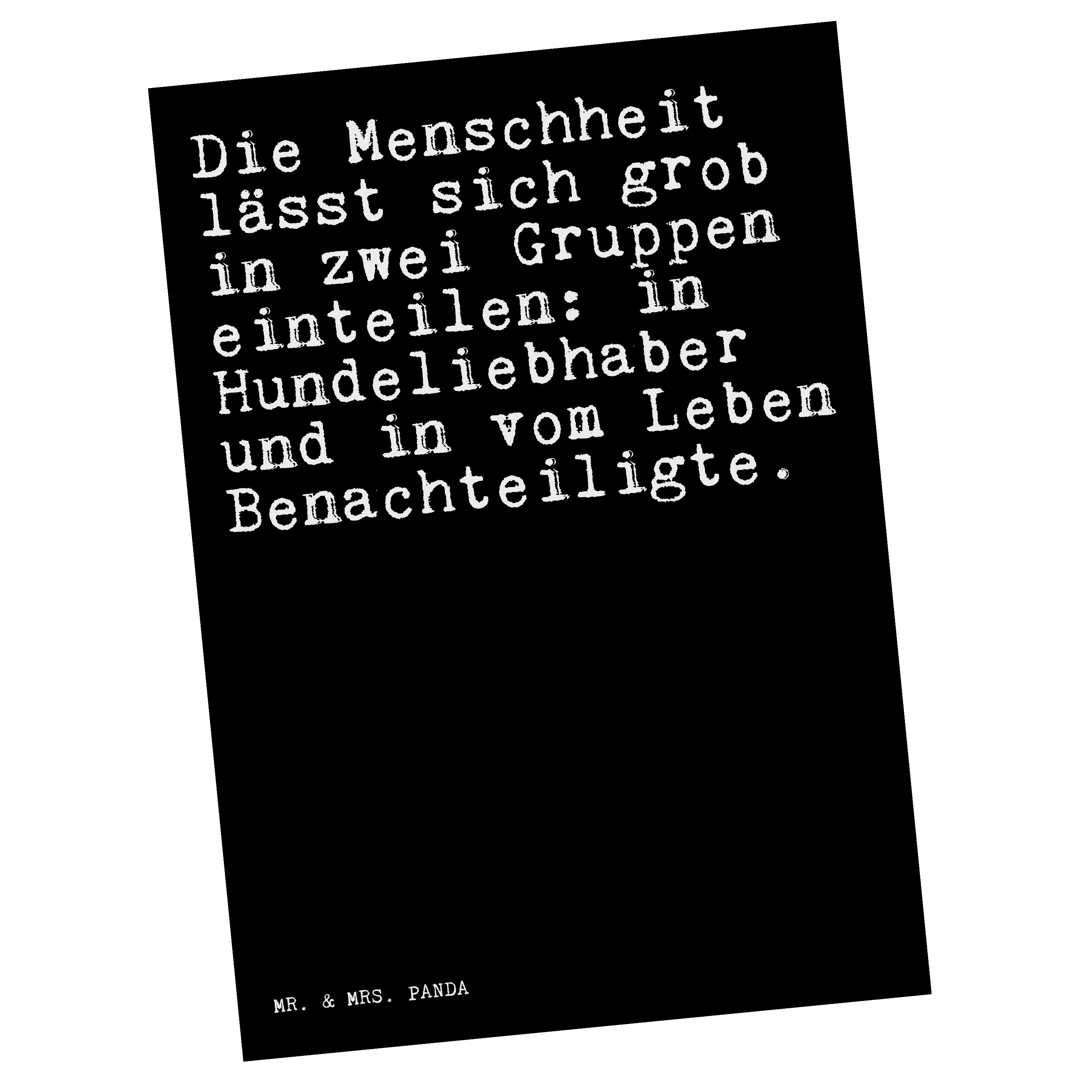 Geschenk, Postkarte Die Schwarz Mrs. Mr. & - Panda lässt Herz, - Menschheit Ansich Hund, sich...