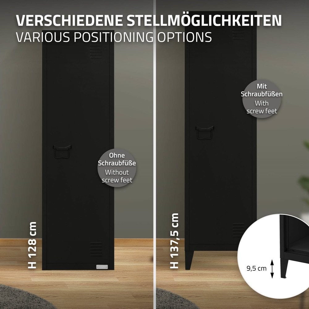 ML-DESIGN Aktenschrank Metallschrank mit Schubladen Aufbewahrungsschrank Mehrzweckschrank (1-St) Lagerschrank Büroschrank Werkzeugschrank Stahlschrank 38x38x137 – Bild 5 von 5