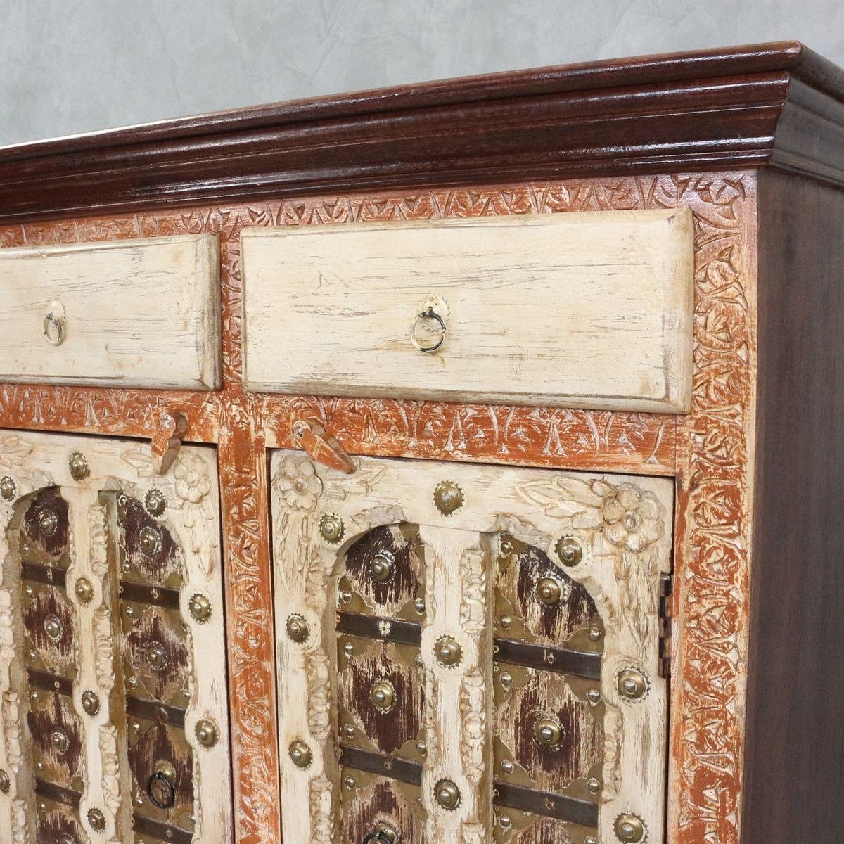 Galerie 90 Handarbeit Antik Indien Mehrzweckschrank Schrank Oriental Kommode Sideboard cm Massiv